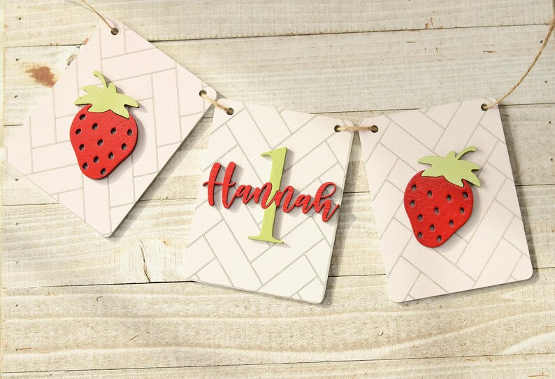 Highchair Banner 1st birthday Strawberry Highchair Banner Strawberry Party Strawberry Birthday Decoration Strawberry Theme
