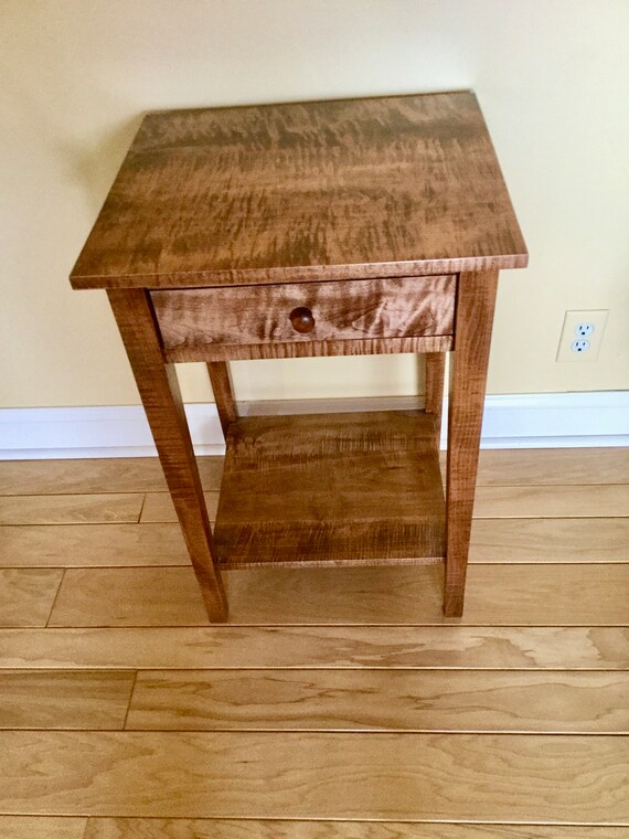 Curly/Tiger Maple nightstand side table end table Etsy