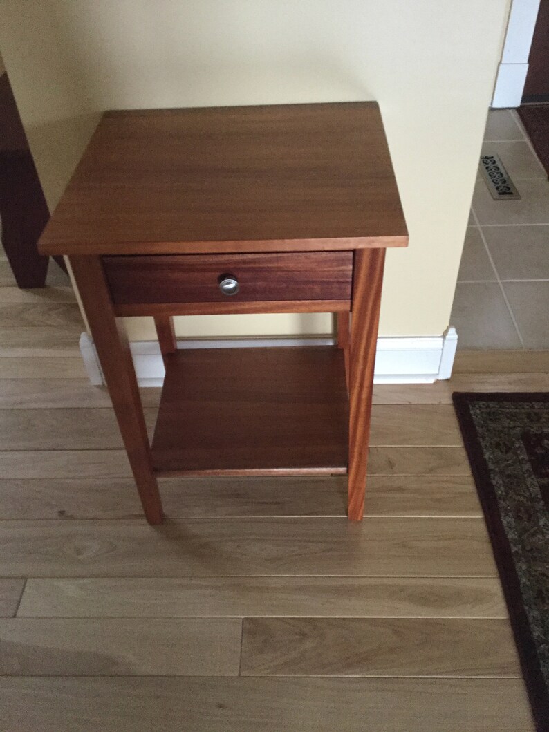 Mahogany Nightstand With Shelf 28 High Etsy
