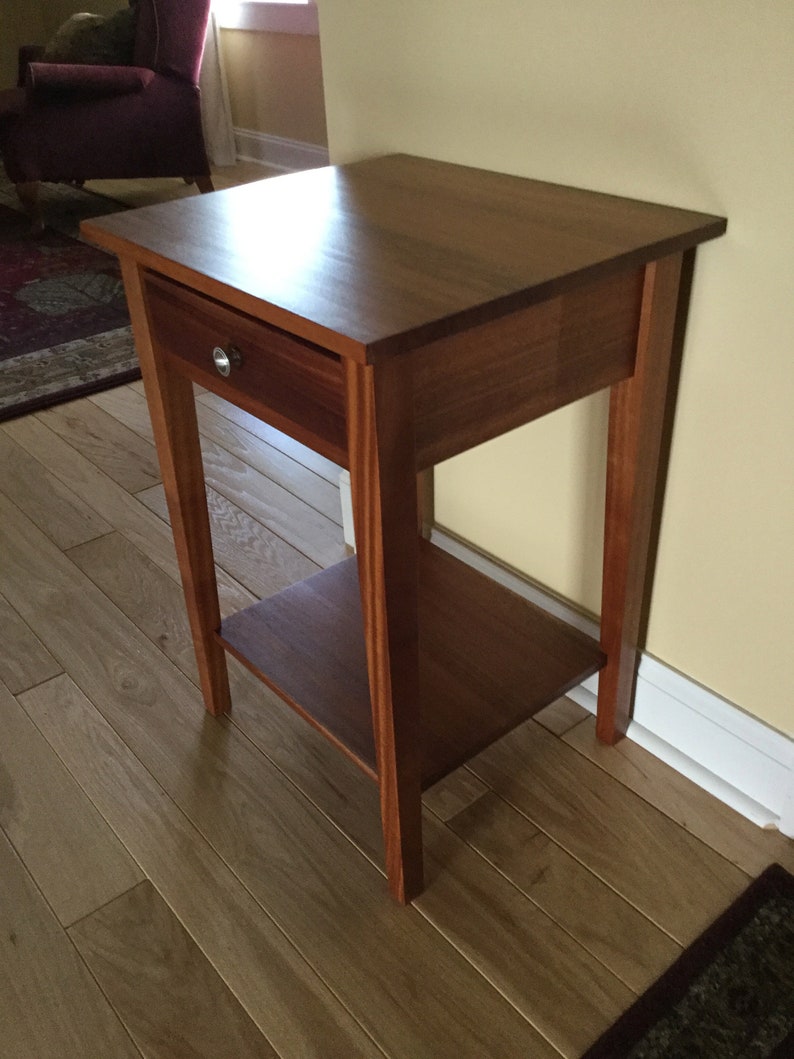 Mahogany Nightstand With Shelf 28 High Etsy