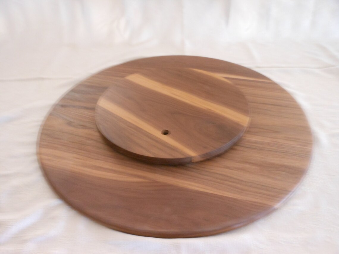 28 Inch Walnut Wood Lazy Susan Turntable 28 Etsy