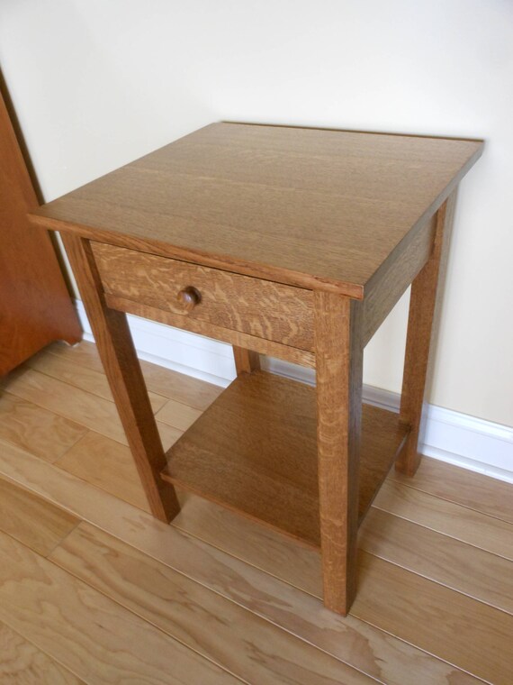 Quarter Saw White Oak Nightstand Bedside Shaker Square Leg Etsy