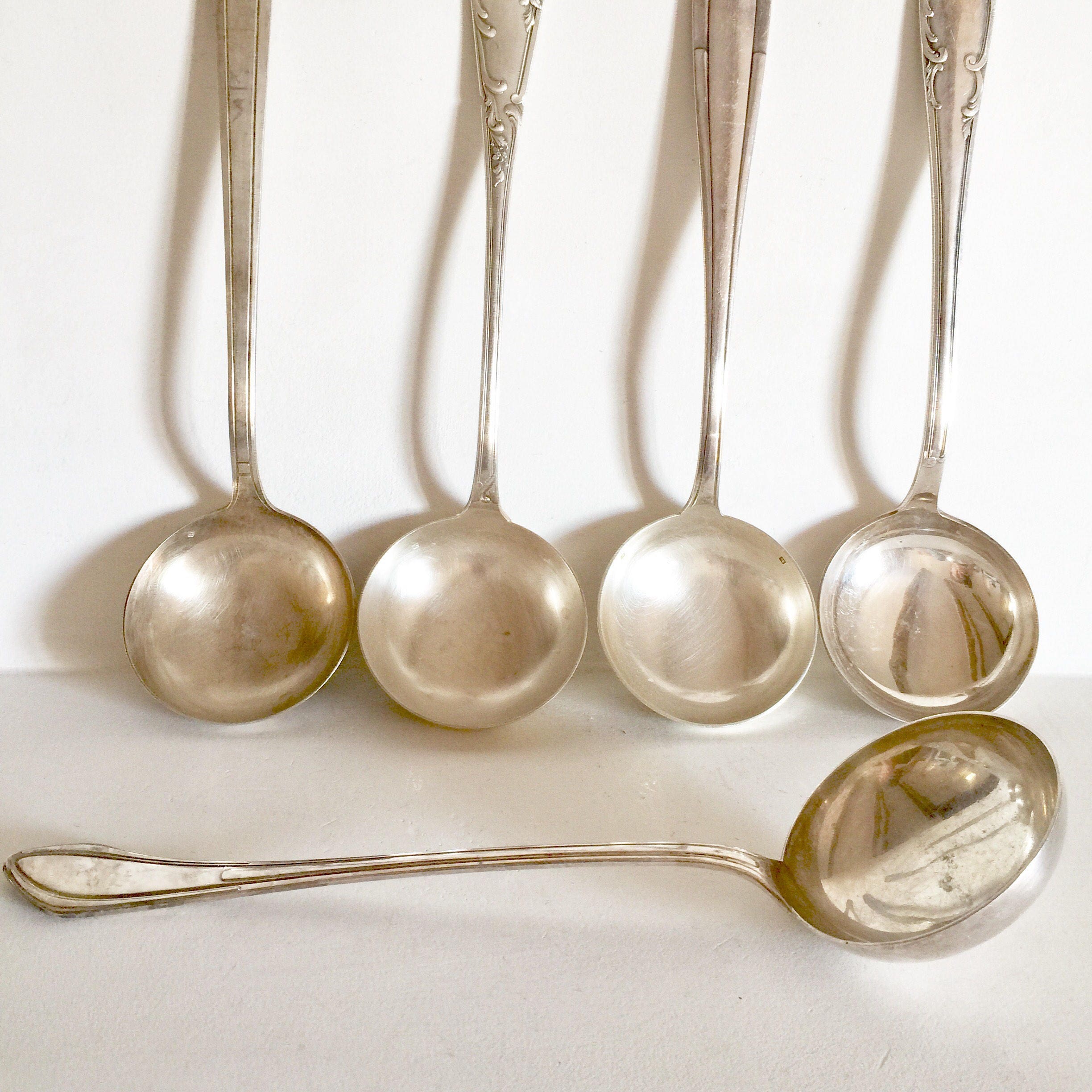 French Antique Silver Ladle Shabby Chic French Table Antique Ladle