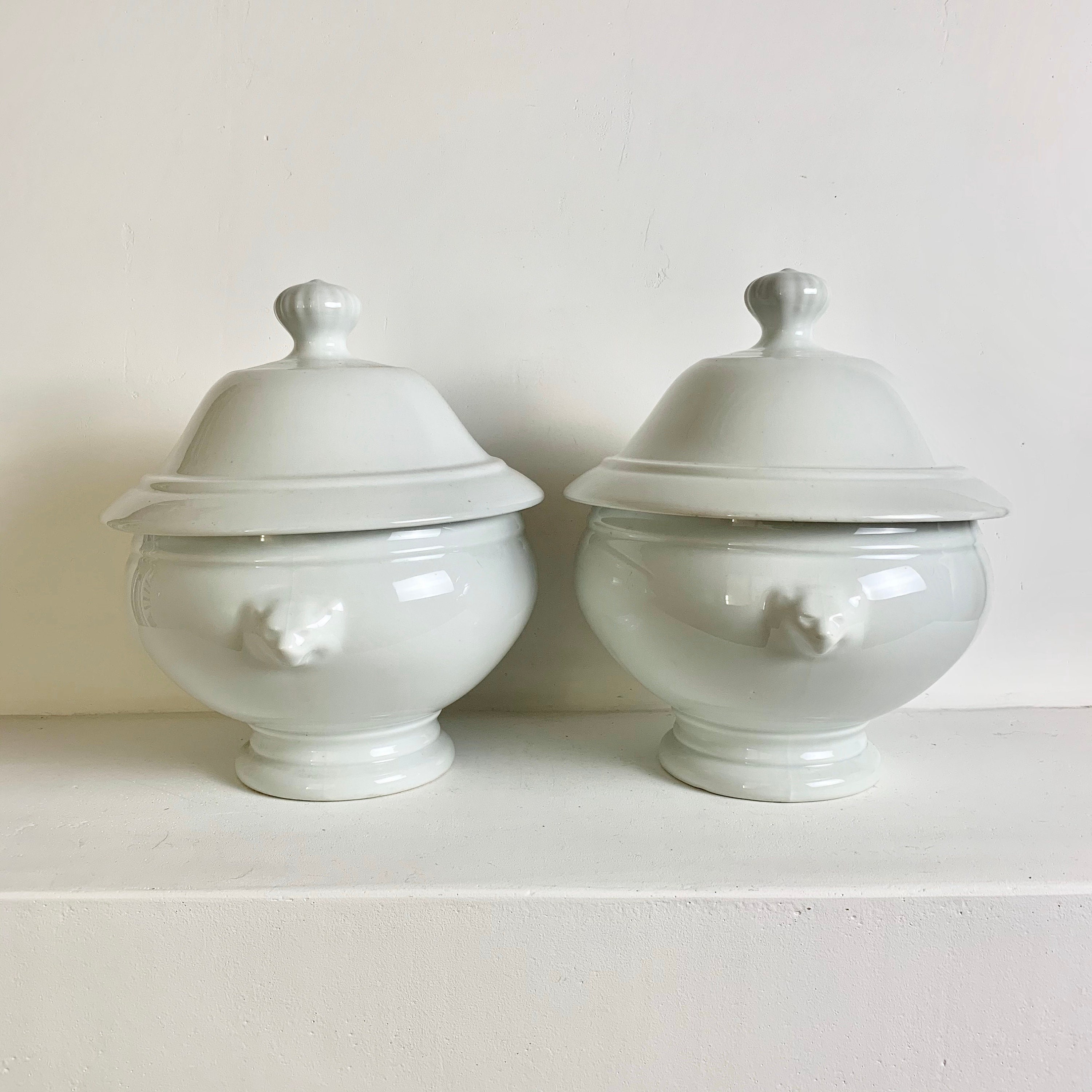 French Vintage Soup Tureen White Ironstone Serving Tureen Vintage