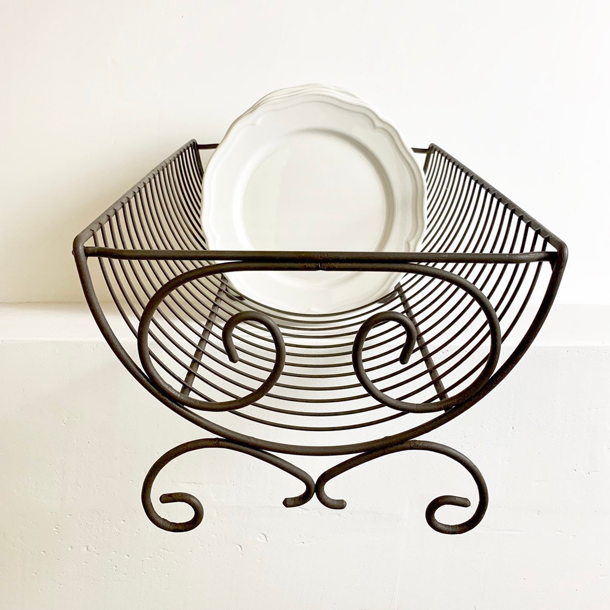 French Vintage Dish Rack Dish Strainer Dish Drying Rack Iron Wire