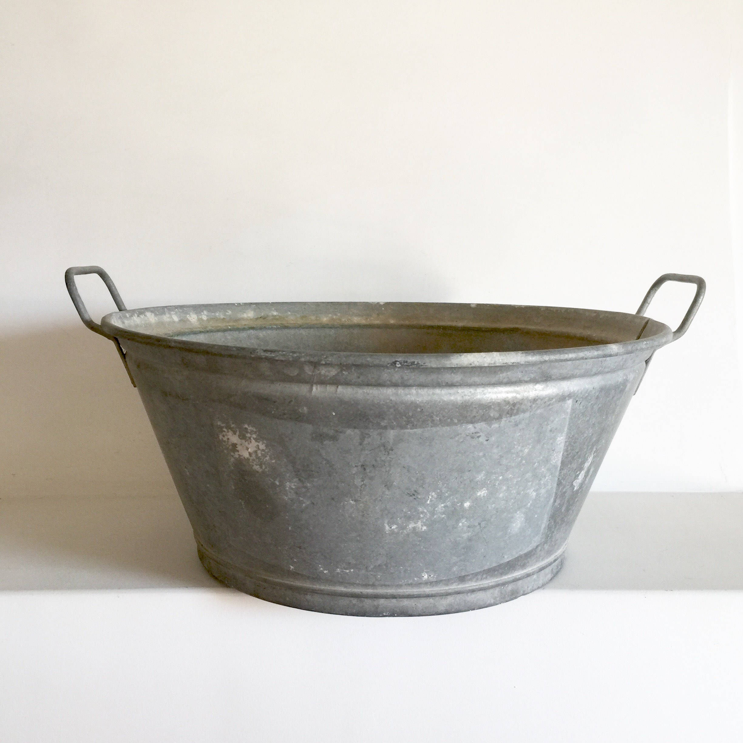 Rustic French Antique Zinc Wash Tub Galvanized Tub Zinc Basin with