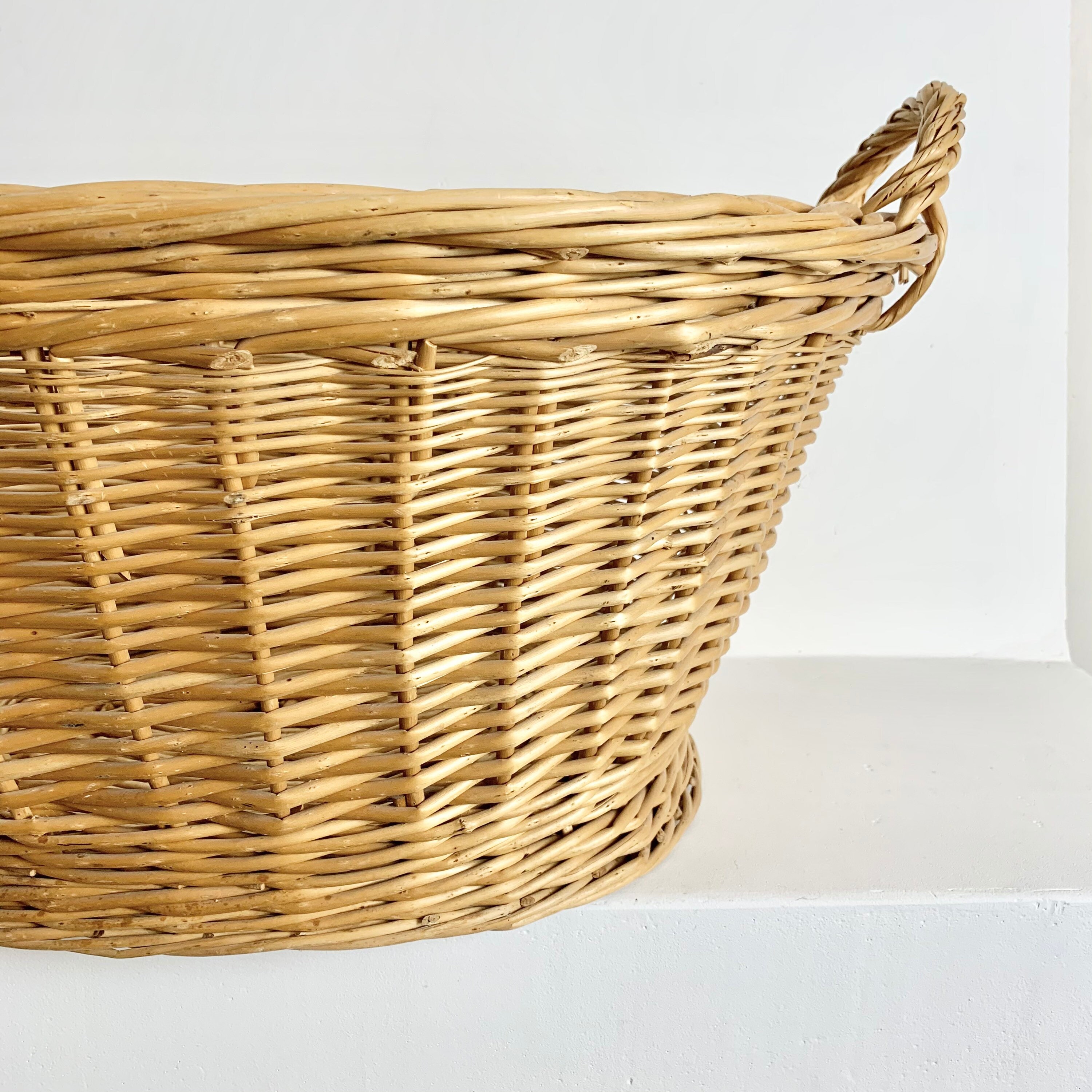 French Vintage Laundry Basket Medium Size Vintage French Basket