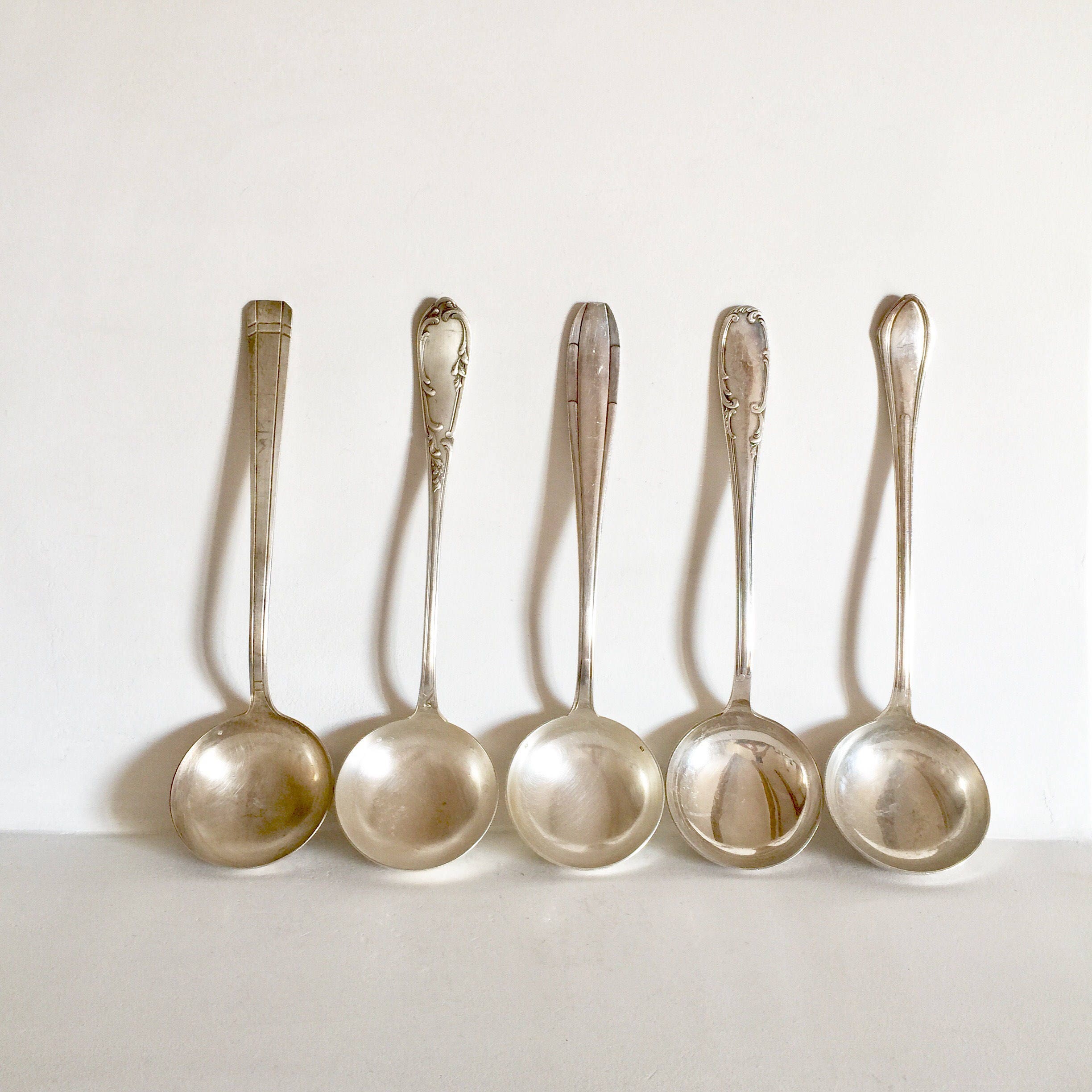 French Antique Silver Ladle Shabby Chic French Table Antique Ladle