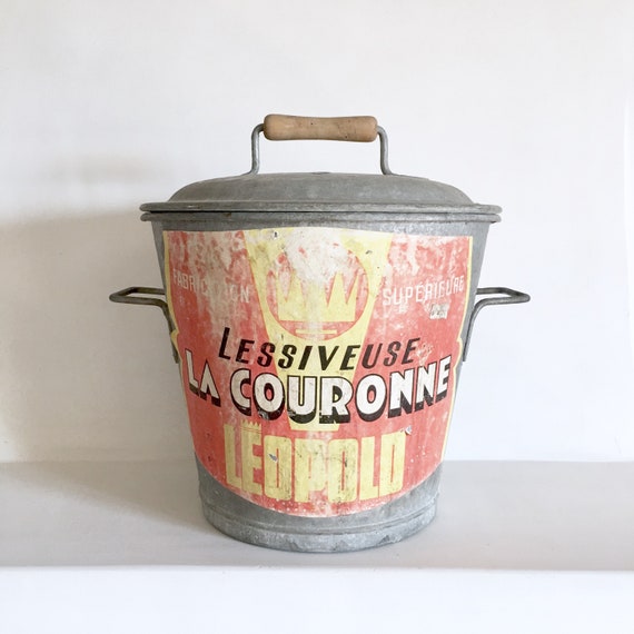 French Antique Zinc Bucket Shabby Chic Garden Bucket Etsy
