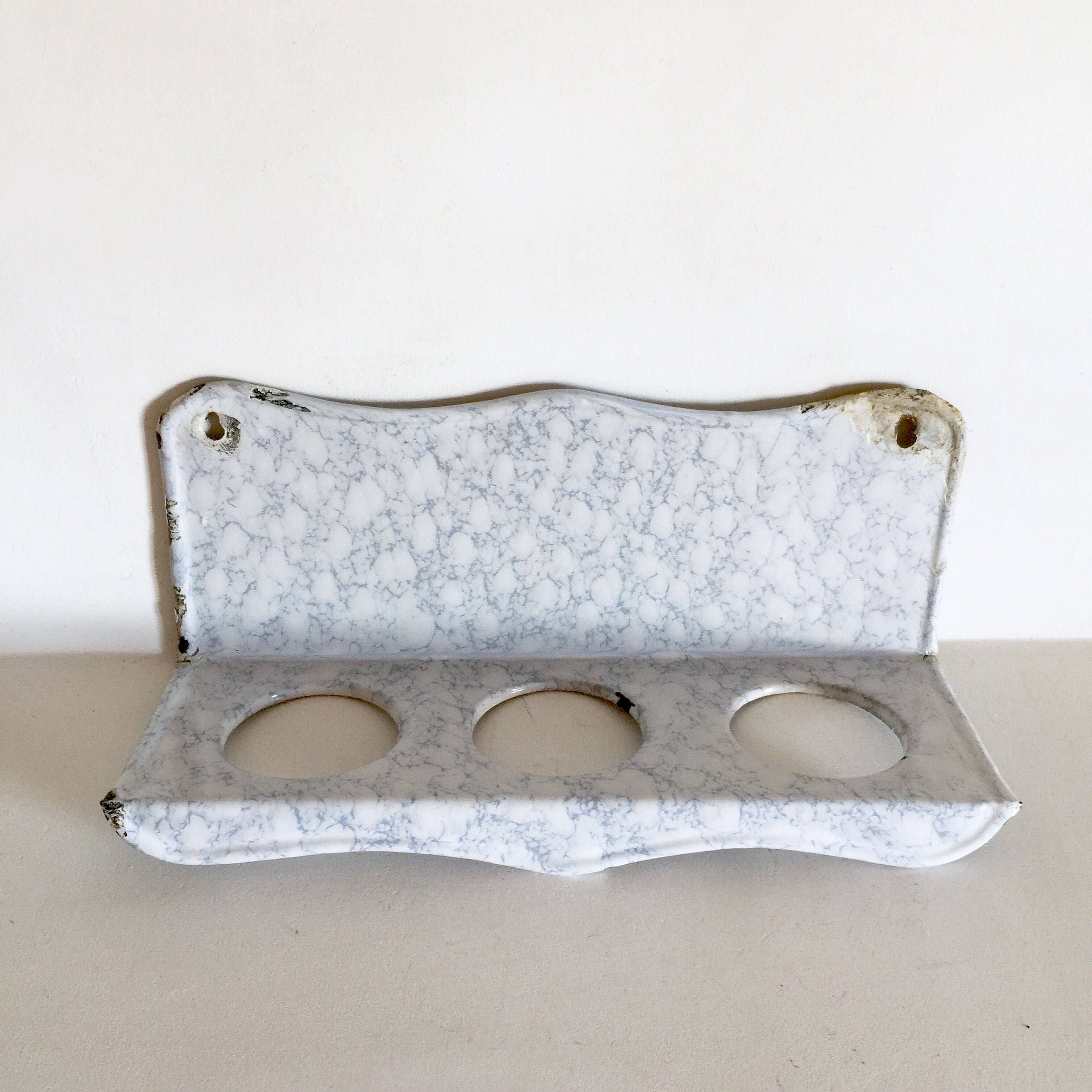 French Antique Enamel Laundry Soap Rack French Enamelware Laundry