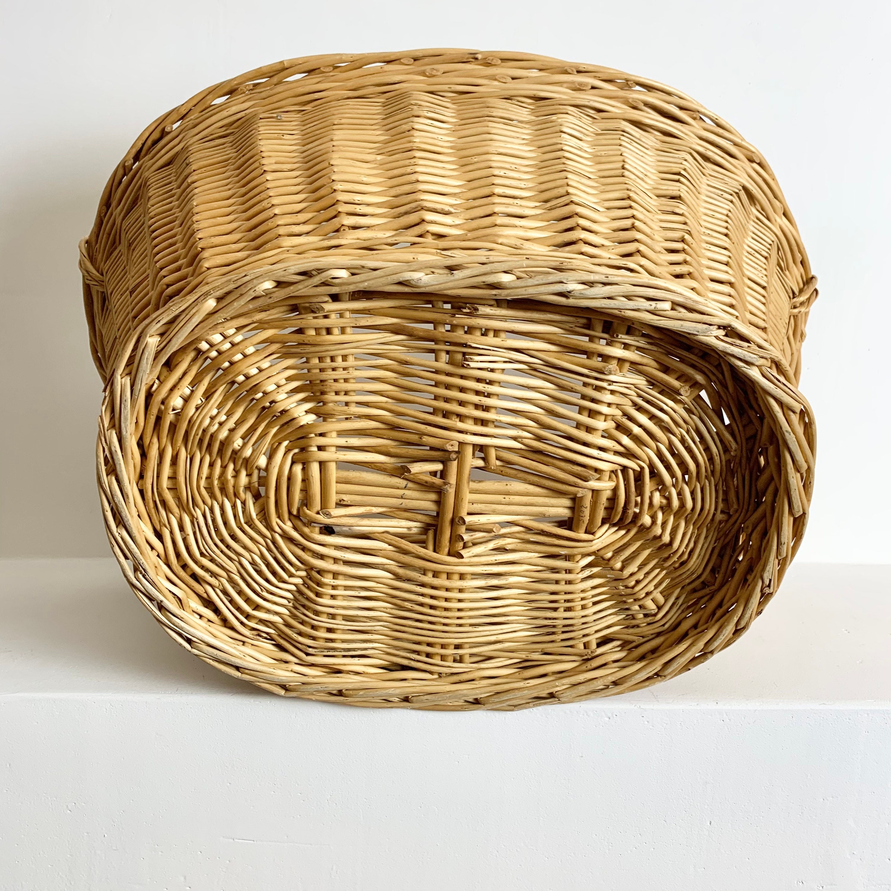 French Vintage Laundry Basket Medium Size Vintage French Basket Handwoven Basket Wicker