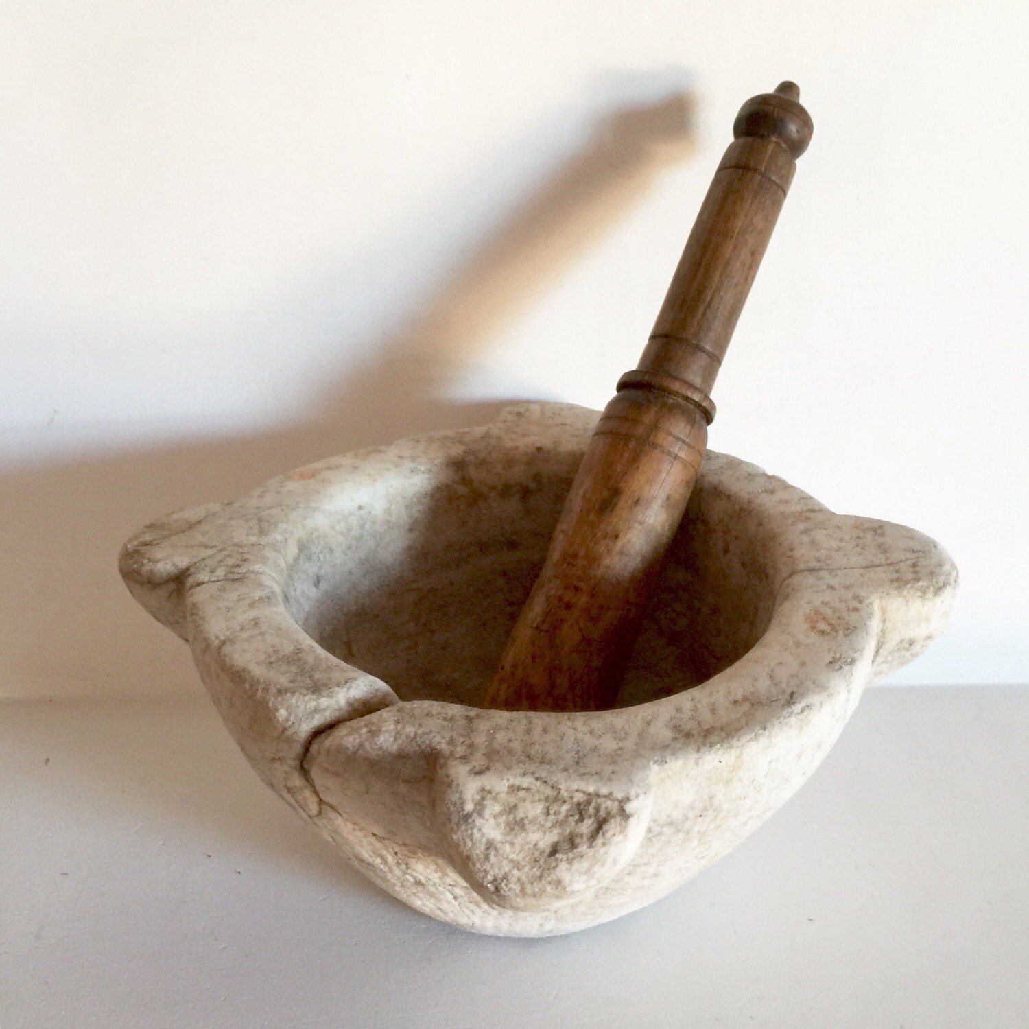 French Antique Mortar and Pestle Antique Marble Mortar Stone Mortar