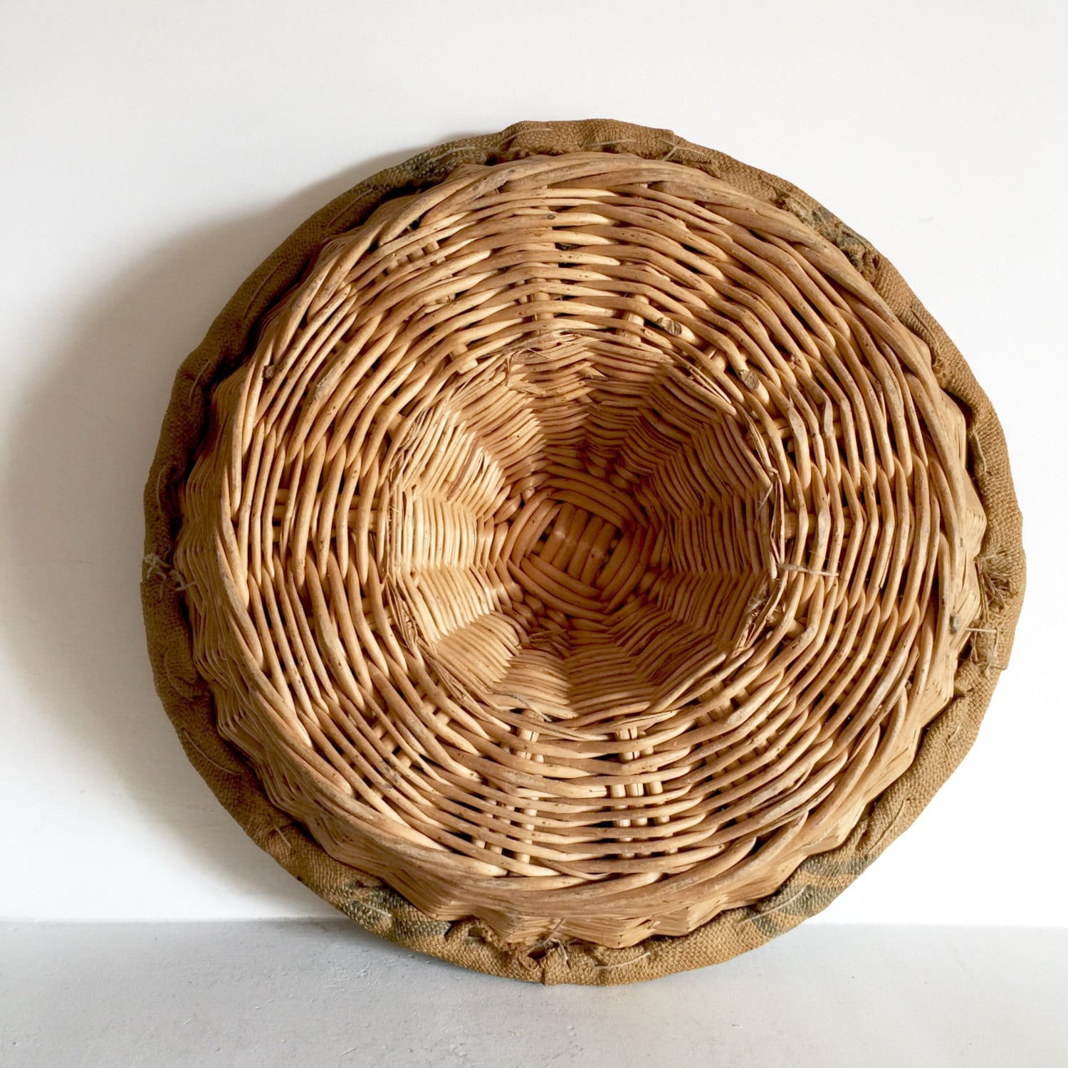 French Antique Round Wicker Bread Basket Bread Proofing basket