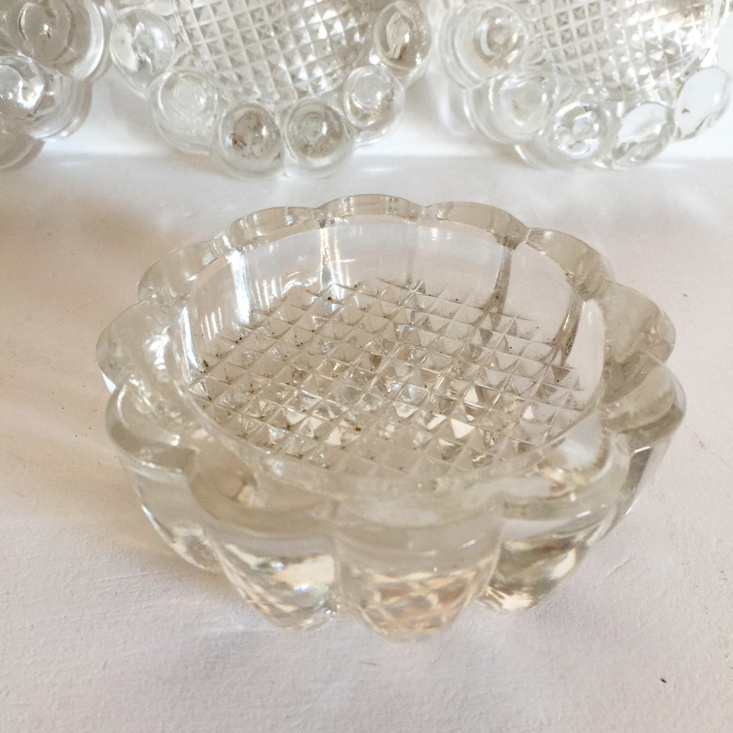 Antique French Glass Table Risers Furniture Risers and Foot