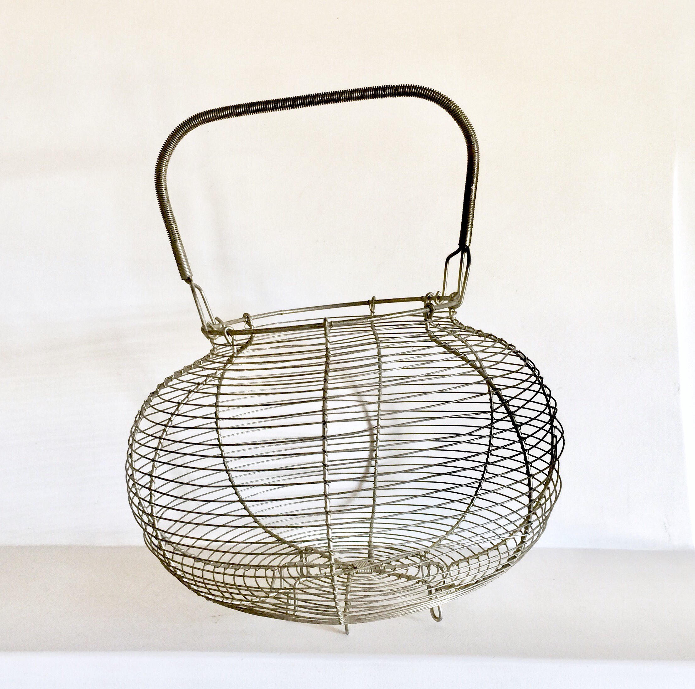 French Antique Wire Egg Basket Medium Size Egg Basket Etsy