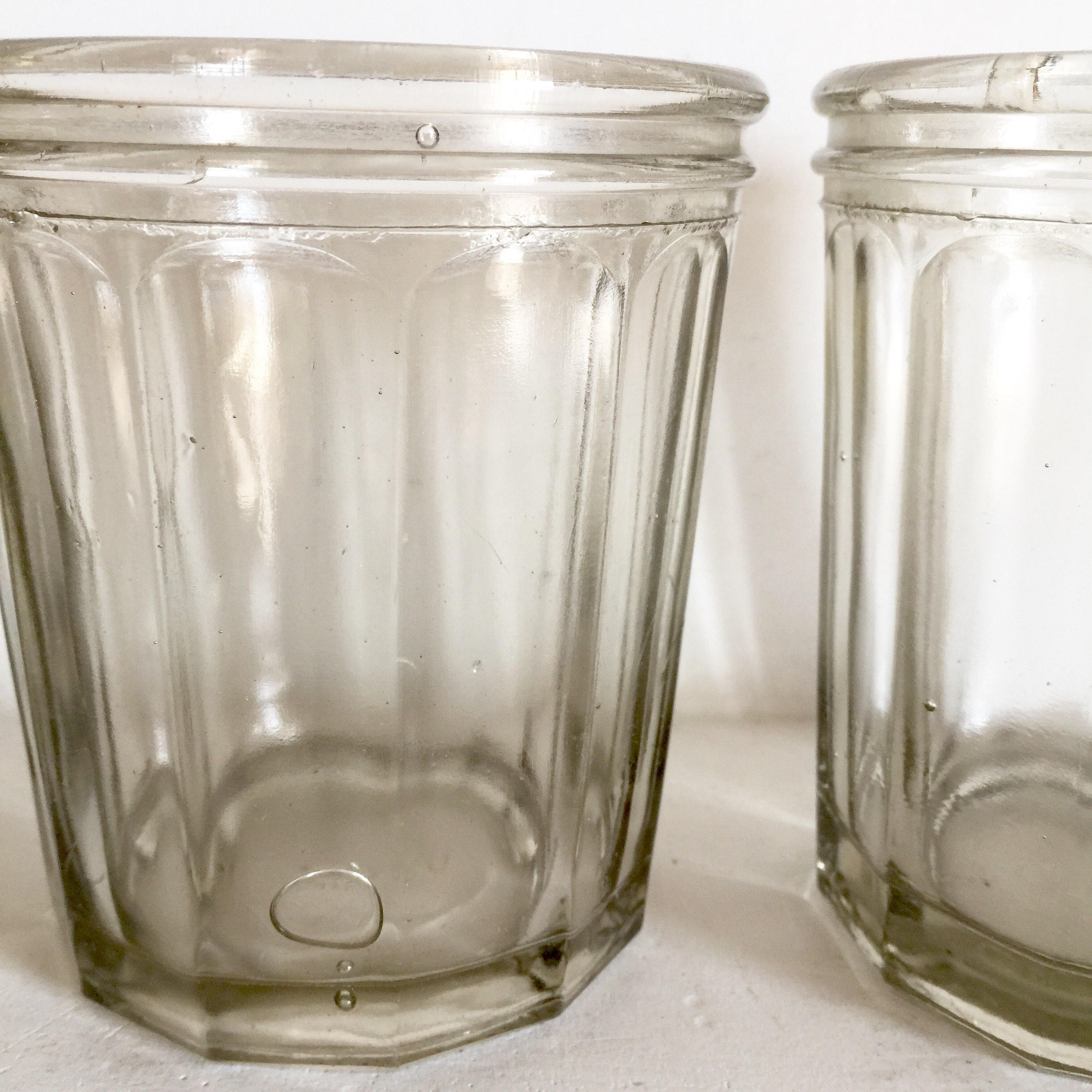 3 Large French Antique Glass Jam Jars Set of 3 Glass Preserving Jars Conserve Jars Candle