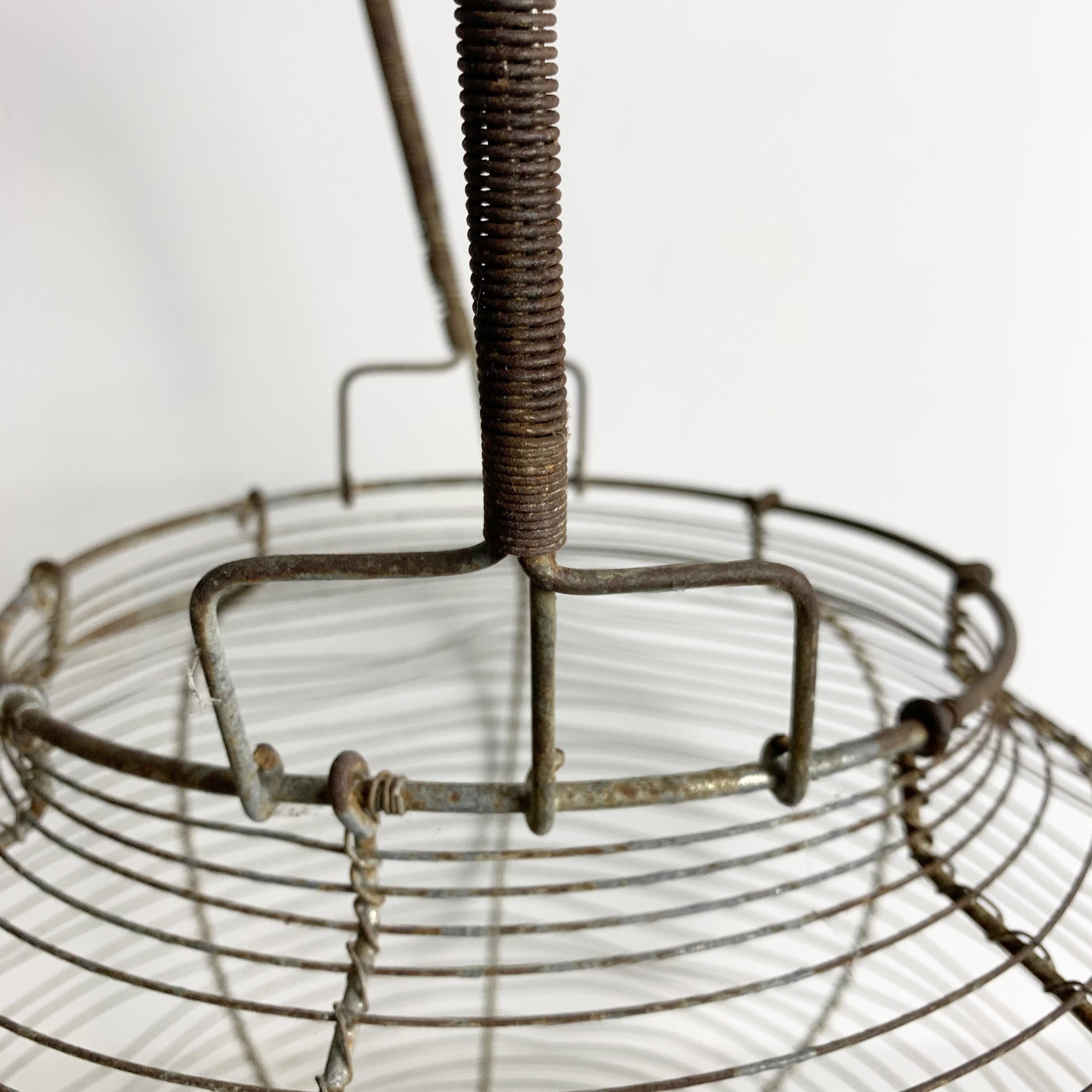 French Antique Wire Egg Basket Large Size Egg Basket French Metal