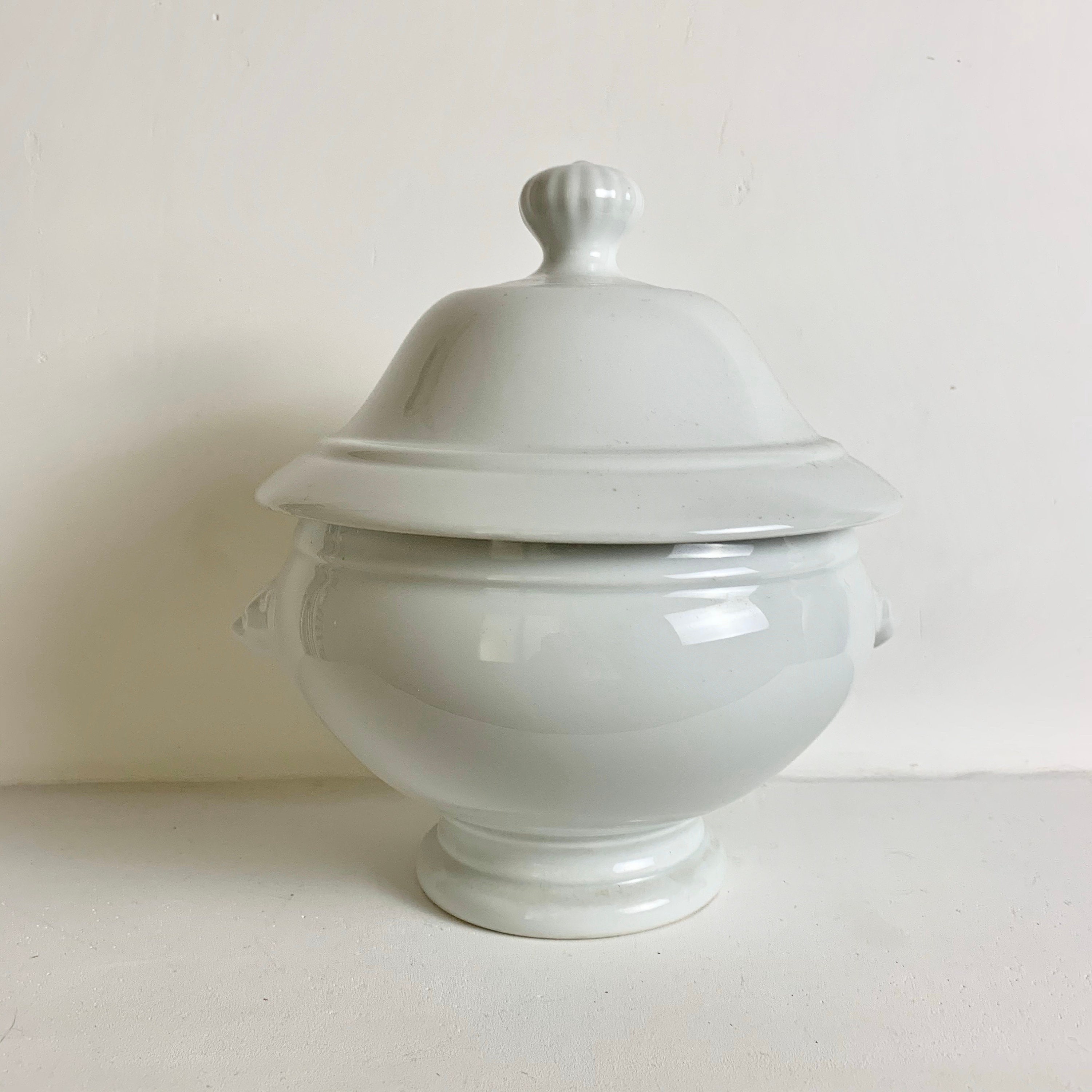 French Vintage Soup Tureen White Ironstone Serving Tureen Vintage