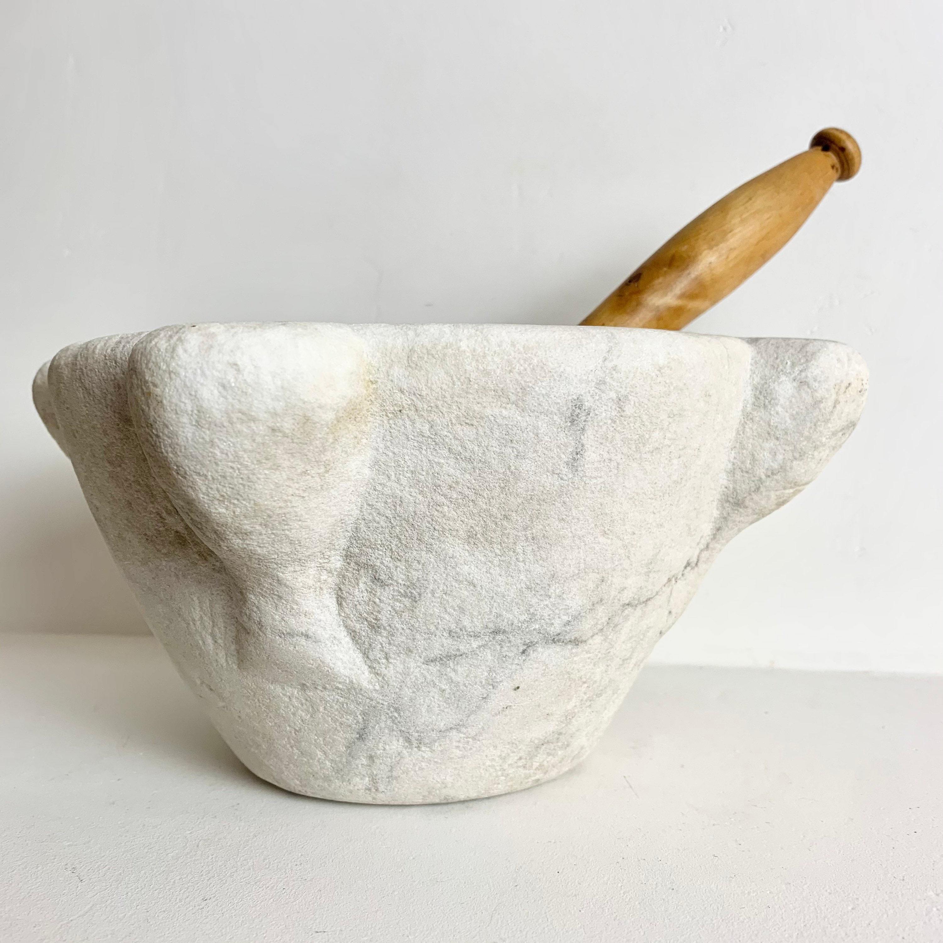 French Antique Mortar and Pestle Antique Marble Mortar Stone Mortar