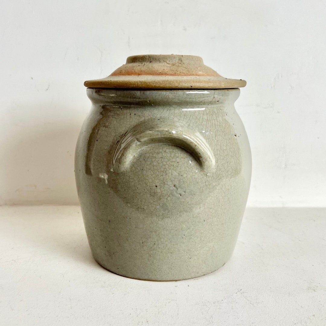 Small French Vintage Stoneware Crock With Lid French Etsy