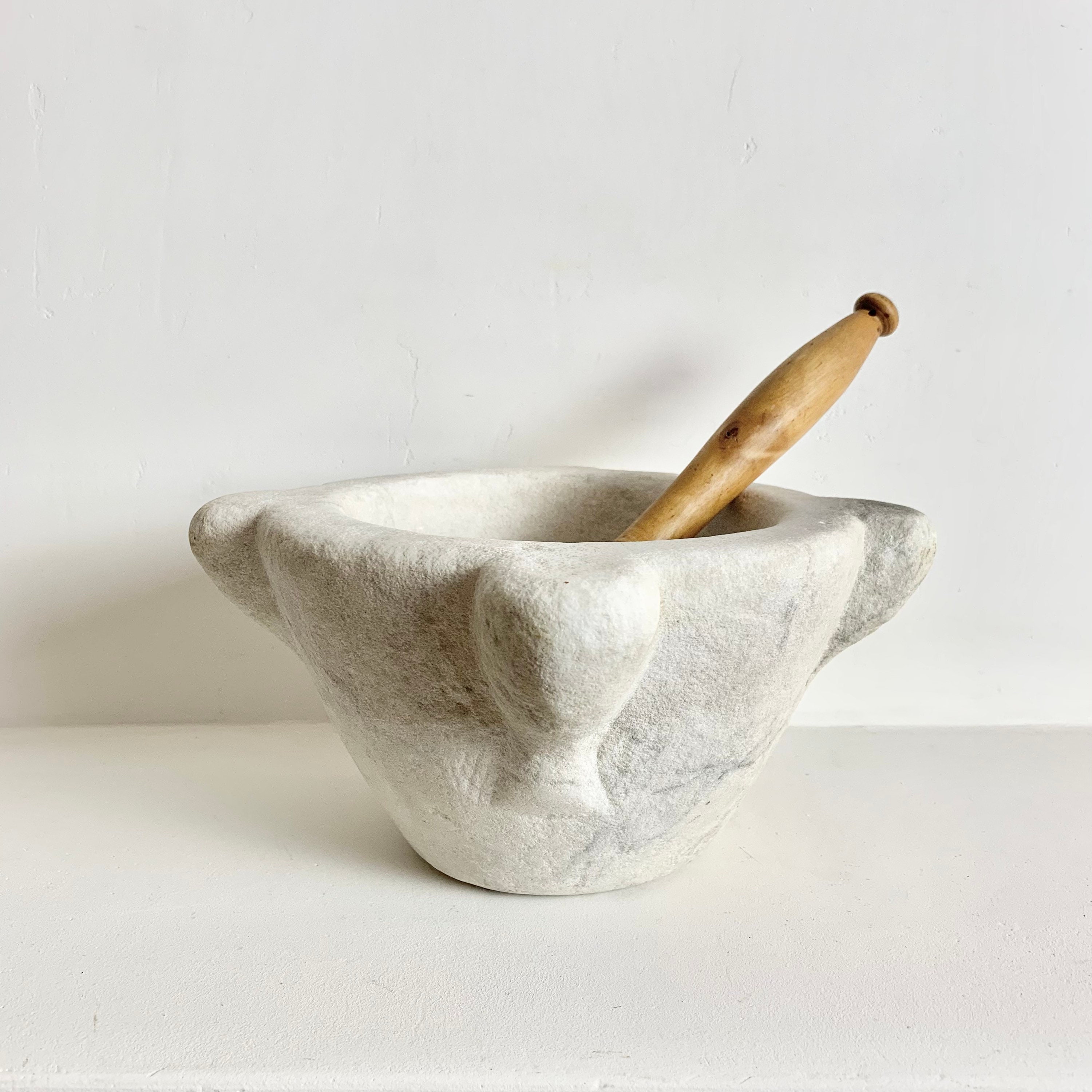 French Antique Mortar and Pestle Antique Marble Mortar Stone Mortar