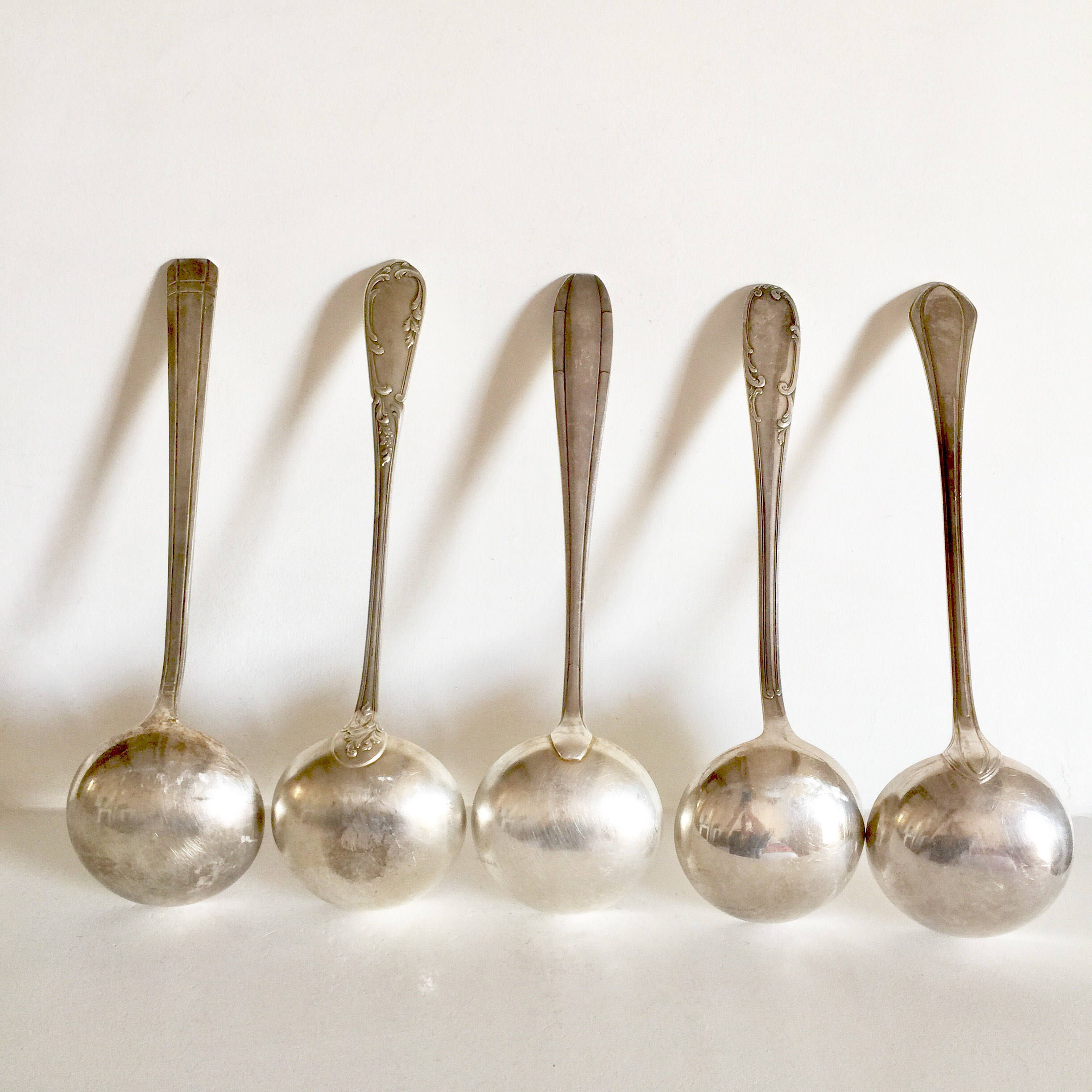 French Antique Silver Ladle Shabby Chic French Table Antique Ladle