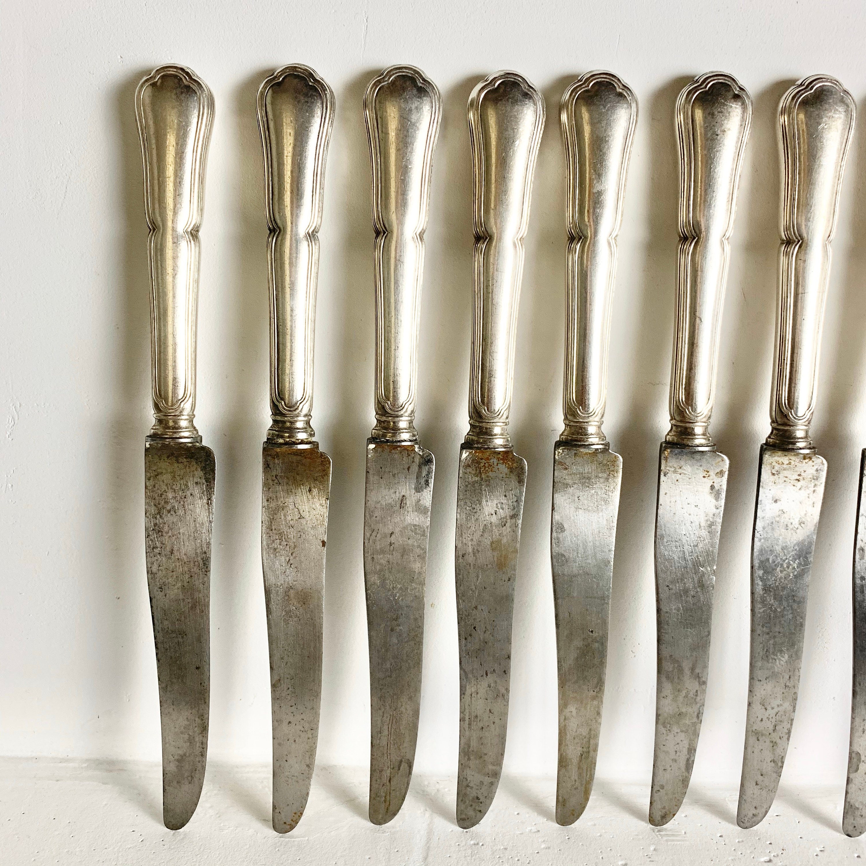 French Antique Knives Set of Knives Dinner Knives Silver Knife