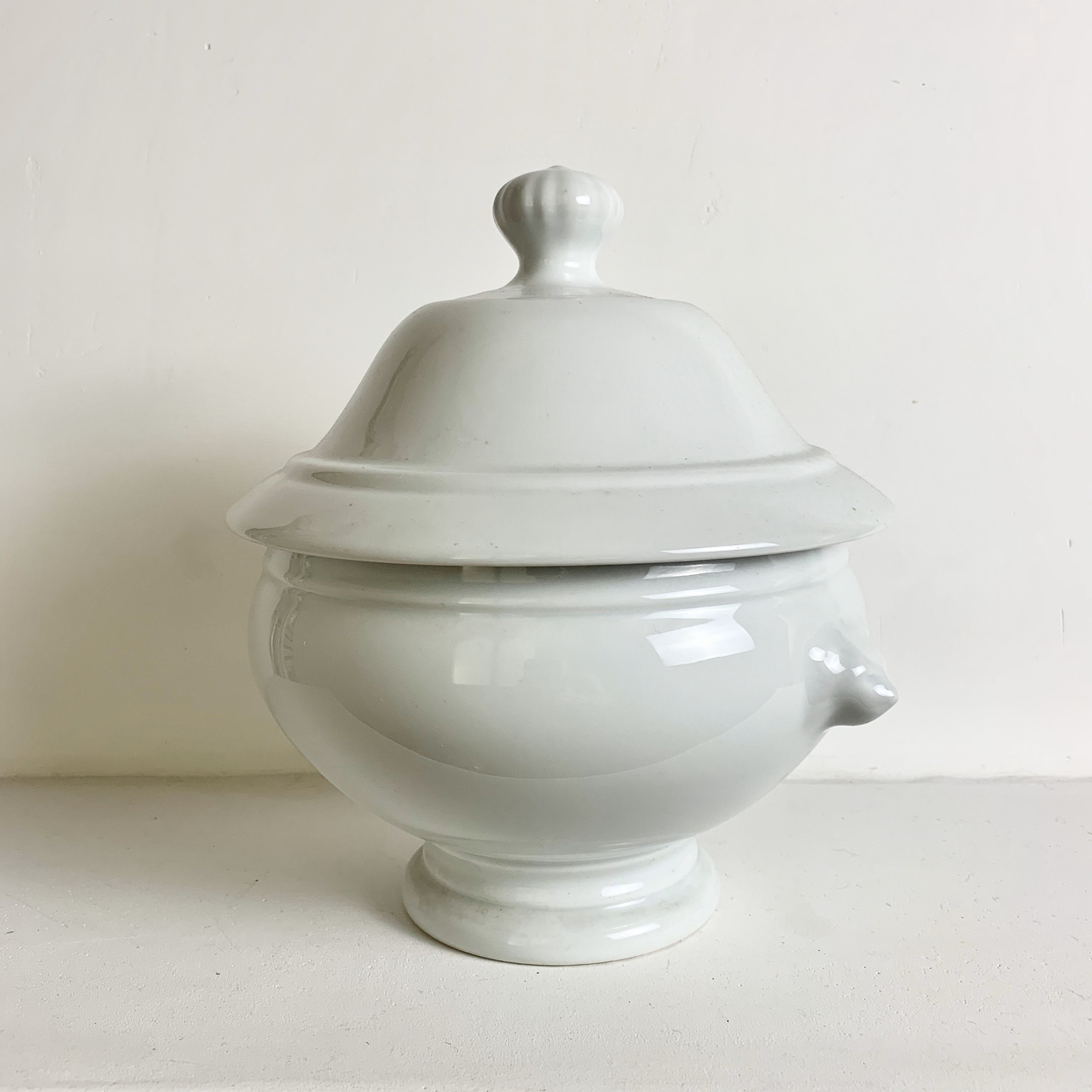 French Vintage Soup Tureen White Ironstone Serving Tureen Vintage