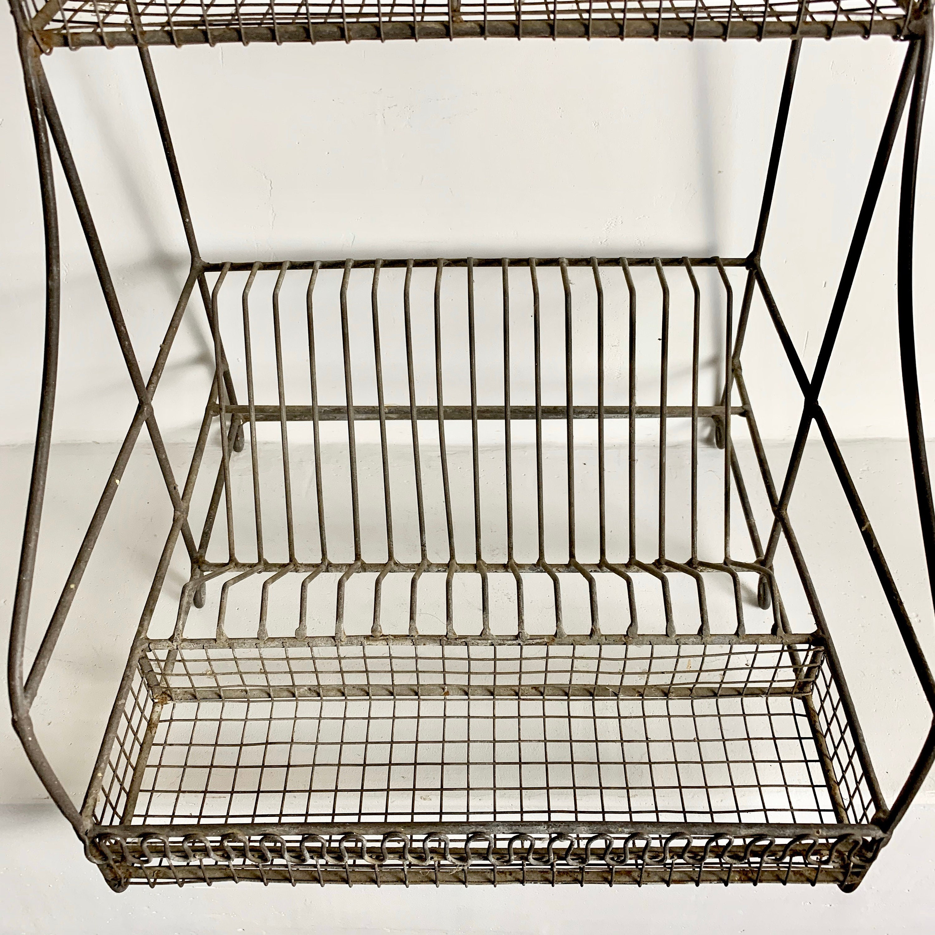 French Vintage Dish Rack Dish Strainer Dish Drying Rack Iron Wire