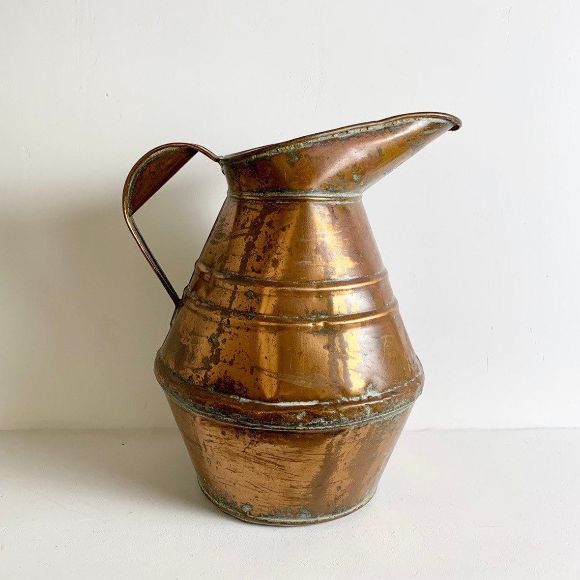 Exceptional French Antique Copper Pitcher Antique French Copper Jug