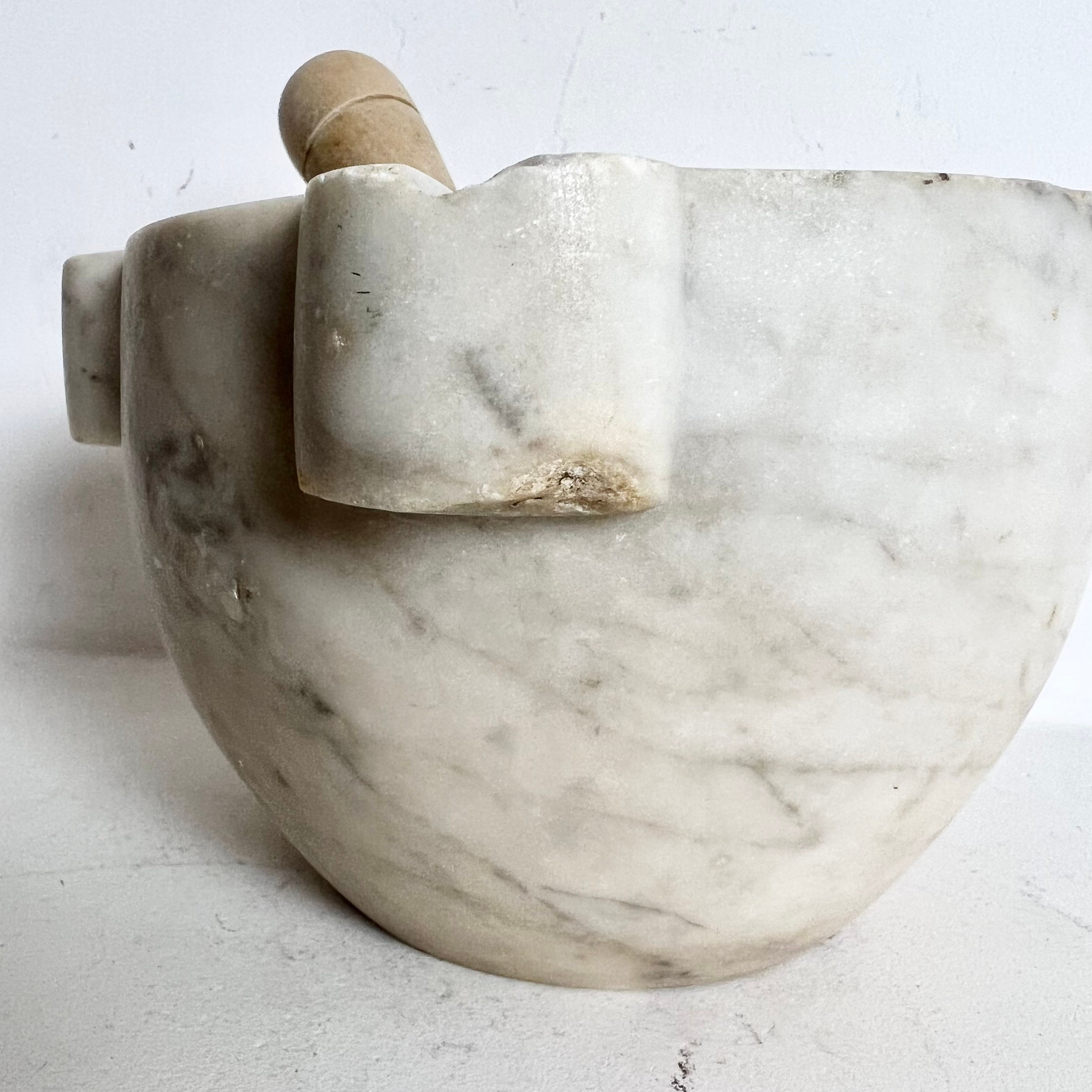 Small French Antique Mortar and Pestle Antique Marble Mortar Stone