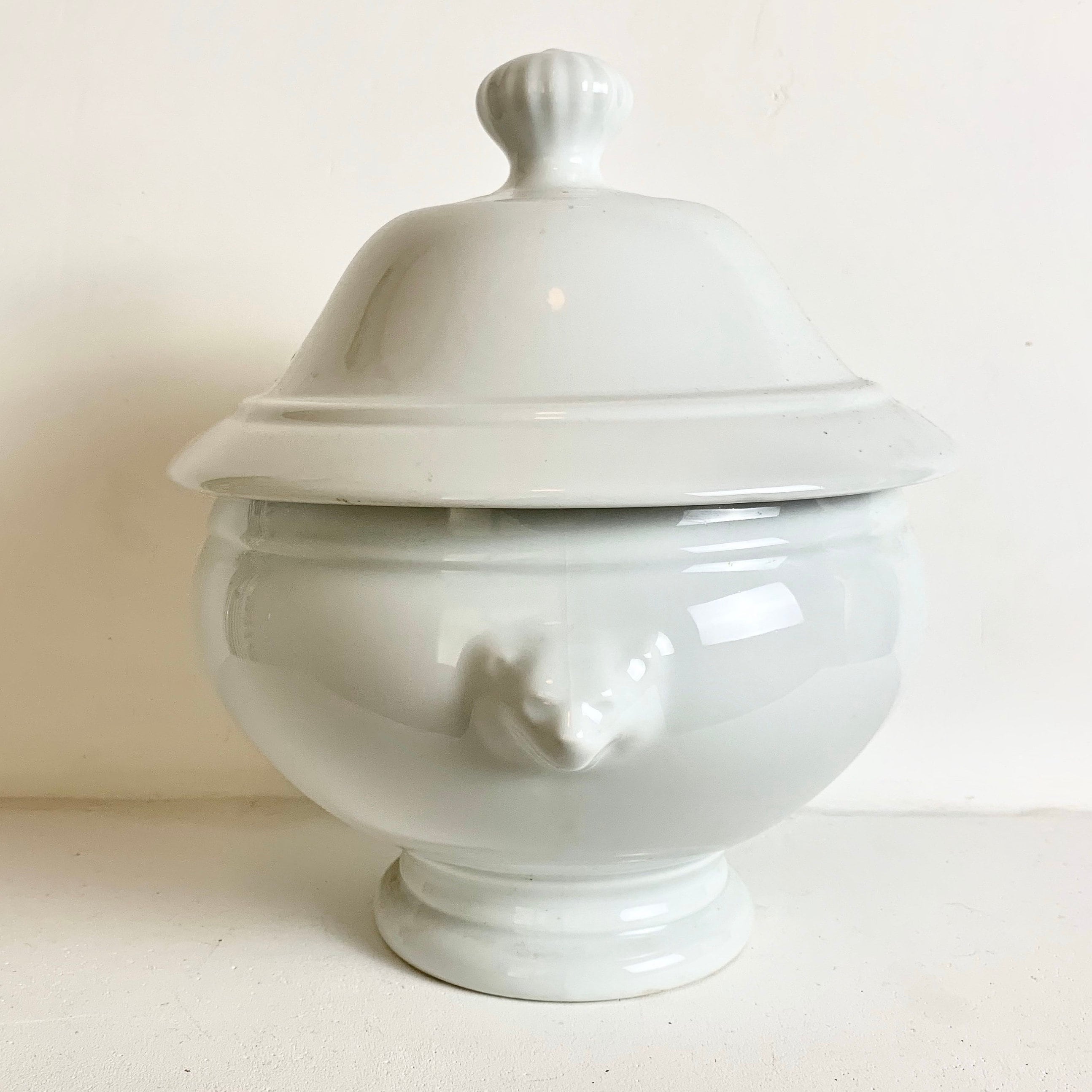 French Vintage Soup Tureen White Ironstone Serving Tureen Vintage