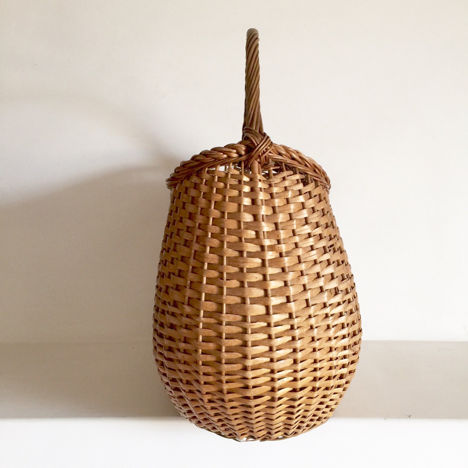 French Vintage Basket Gathering Basket Wicker Basket Purse Basket