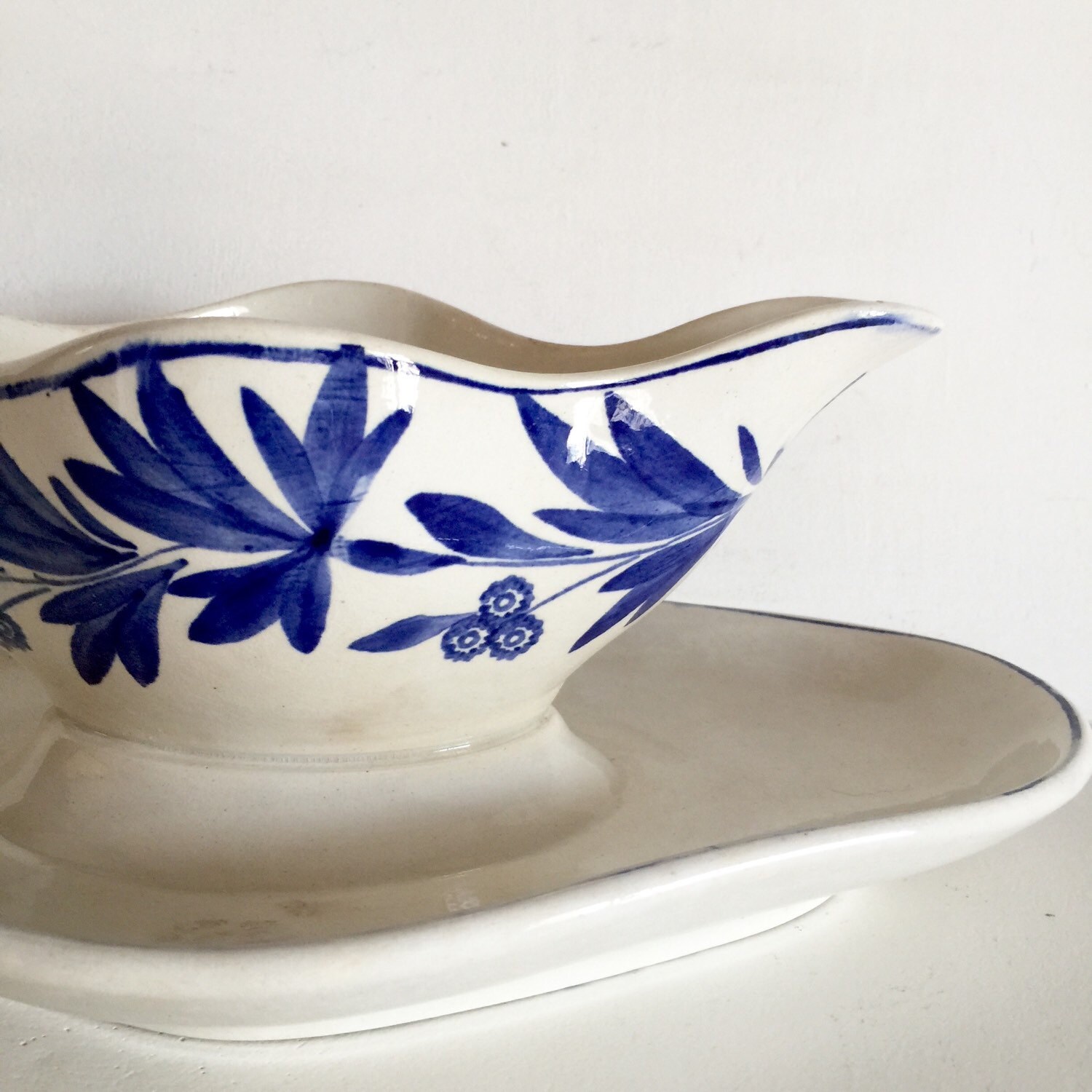 Antique French Gravy Boat Handpainted Gravy Boat Provence Table