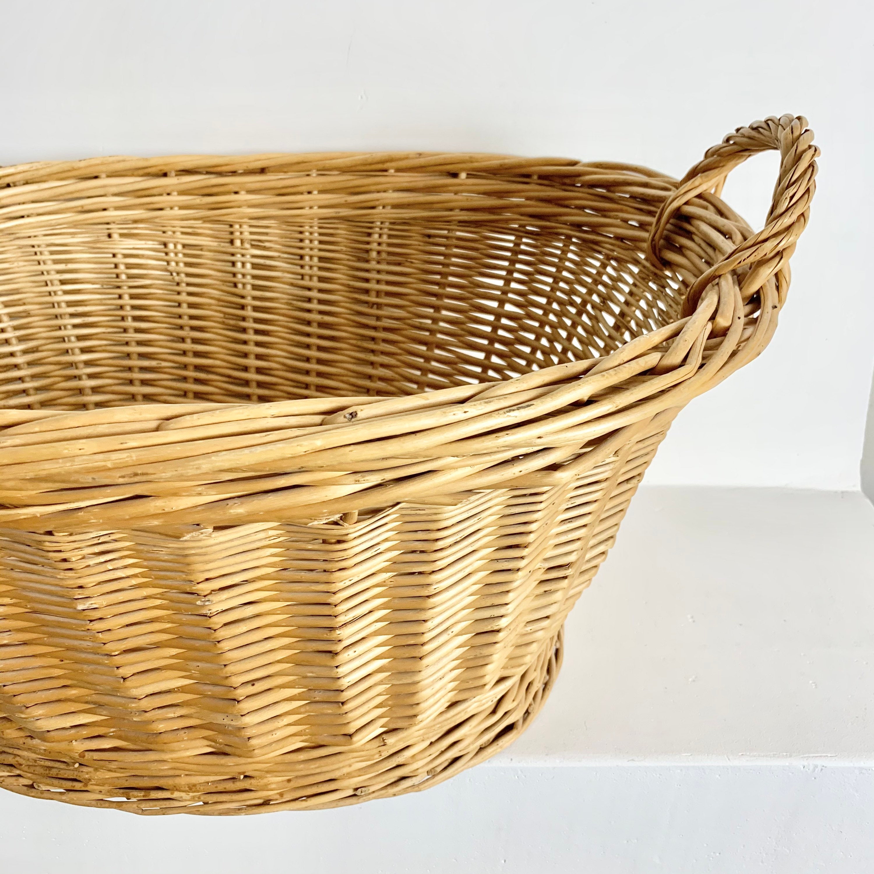 French Vintage Laundry Basket Medium Size Vintage French Basket