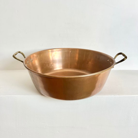 French Antique Copper Pot  - French Copper Preserves Pot - Copper Jam Pot - Copper Basin - French Cookware