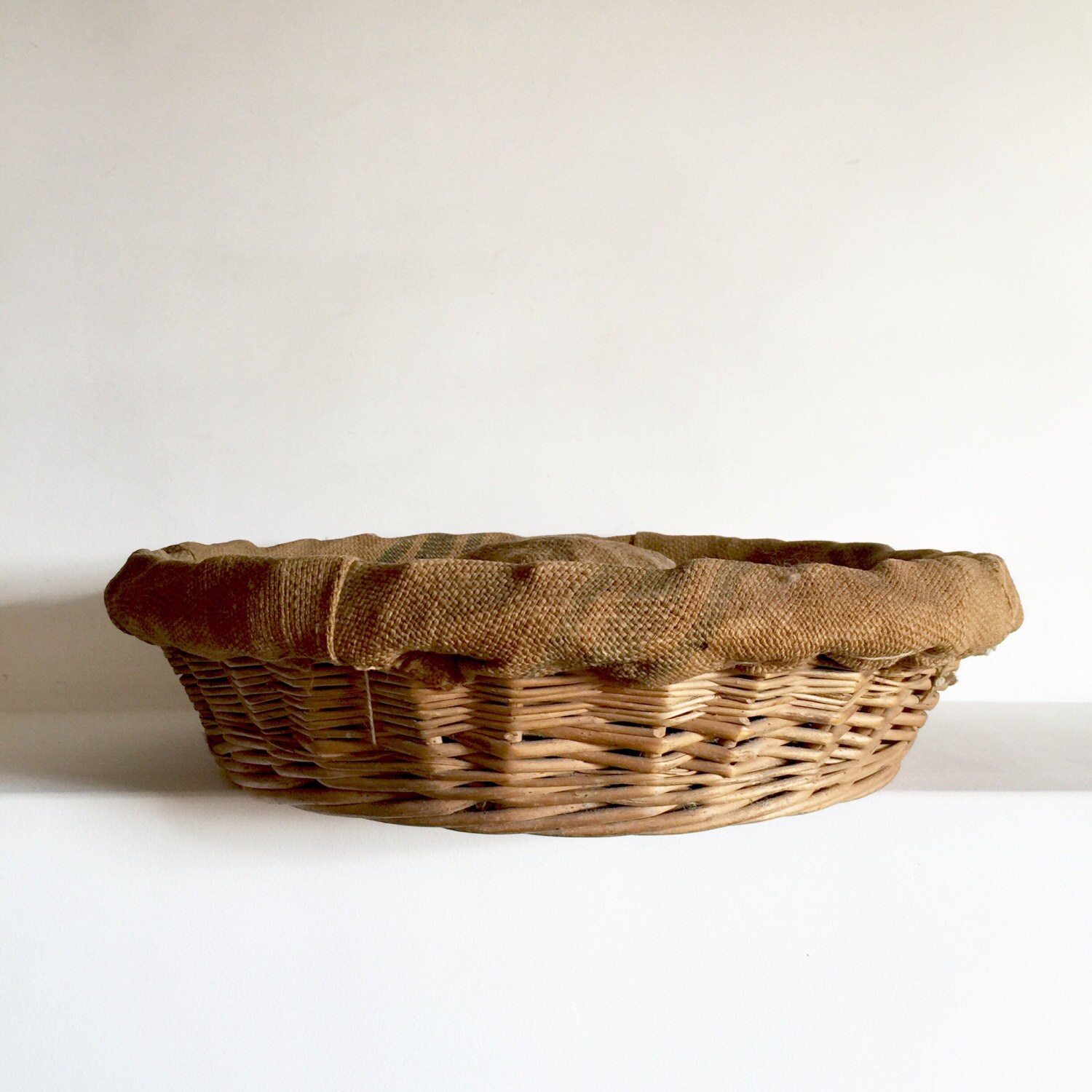 French Antique Round Wicker Bread Basket Bread Proofing basket