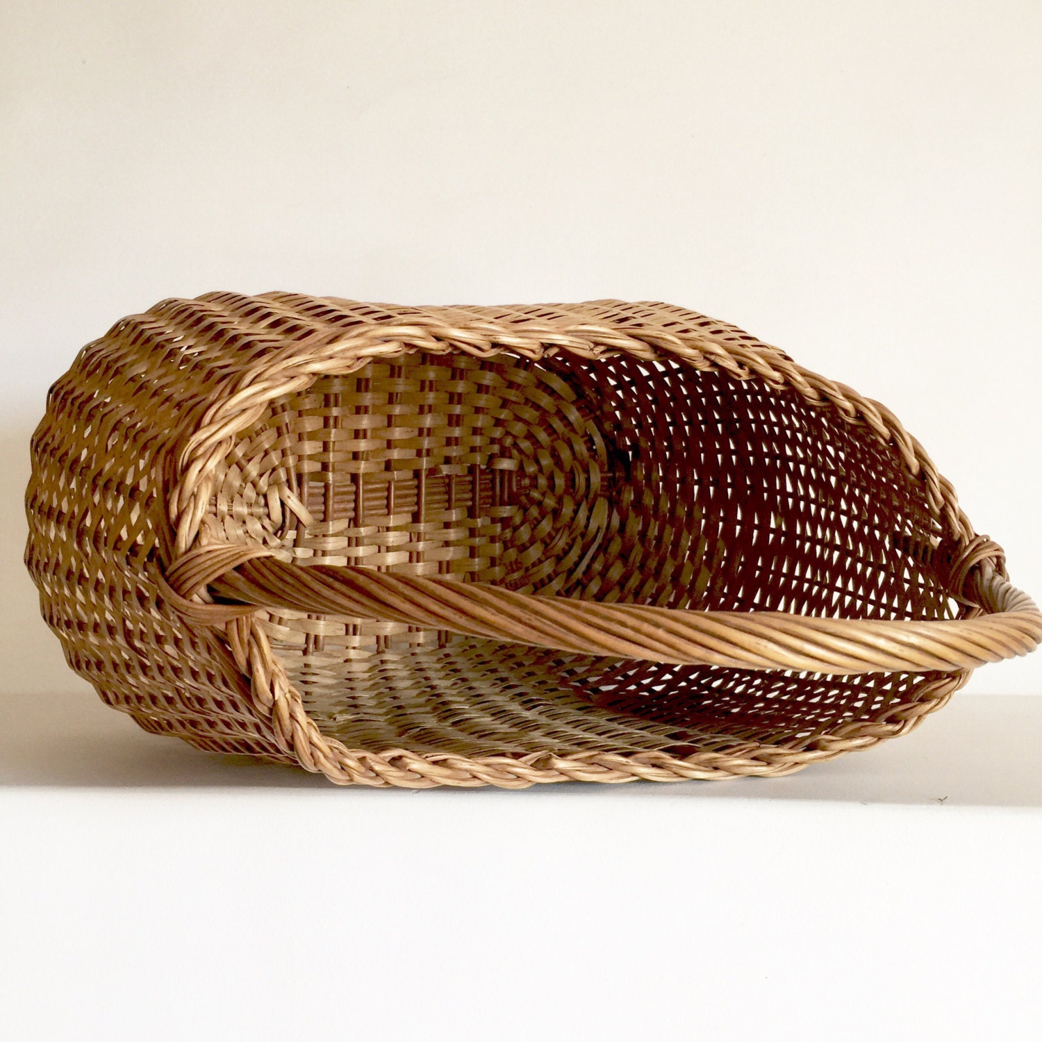French Vintage Basket Gathering Basket Wicker Basket Purse Basket