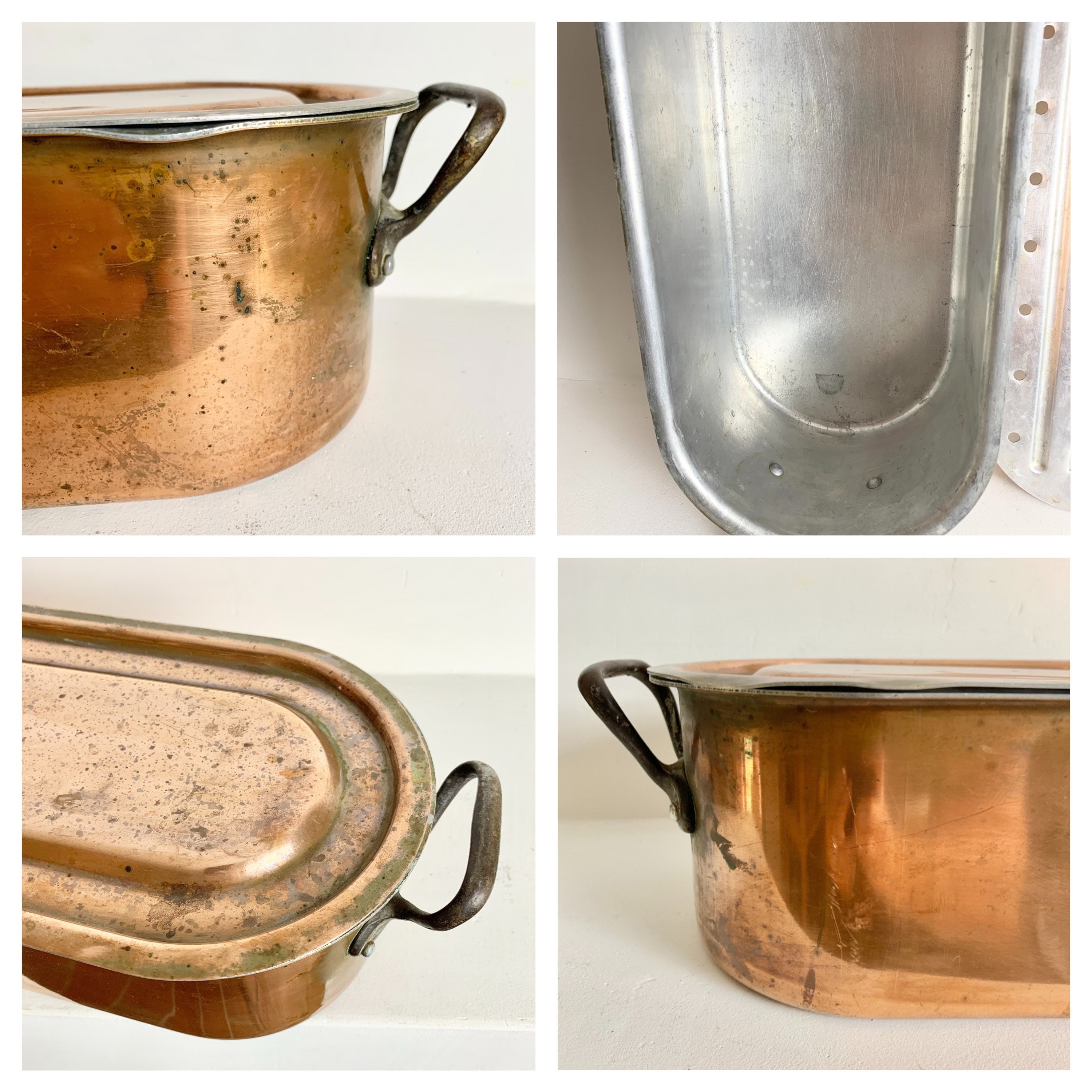 French Vintage Copper Fish Poacher Fish Cooker Fish Steamer