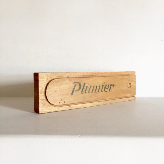 French Vintage Pen Storage Box Plumier Antique Wood Image 0
