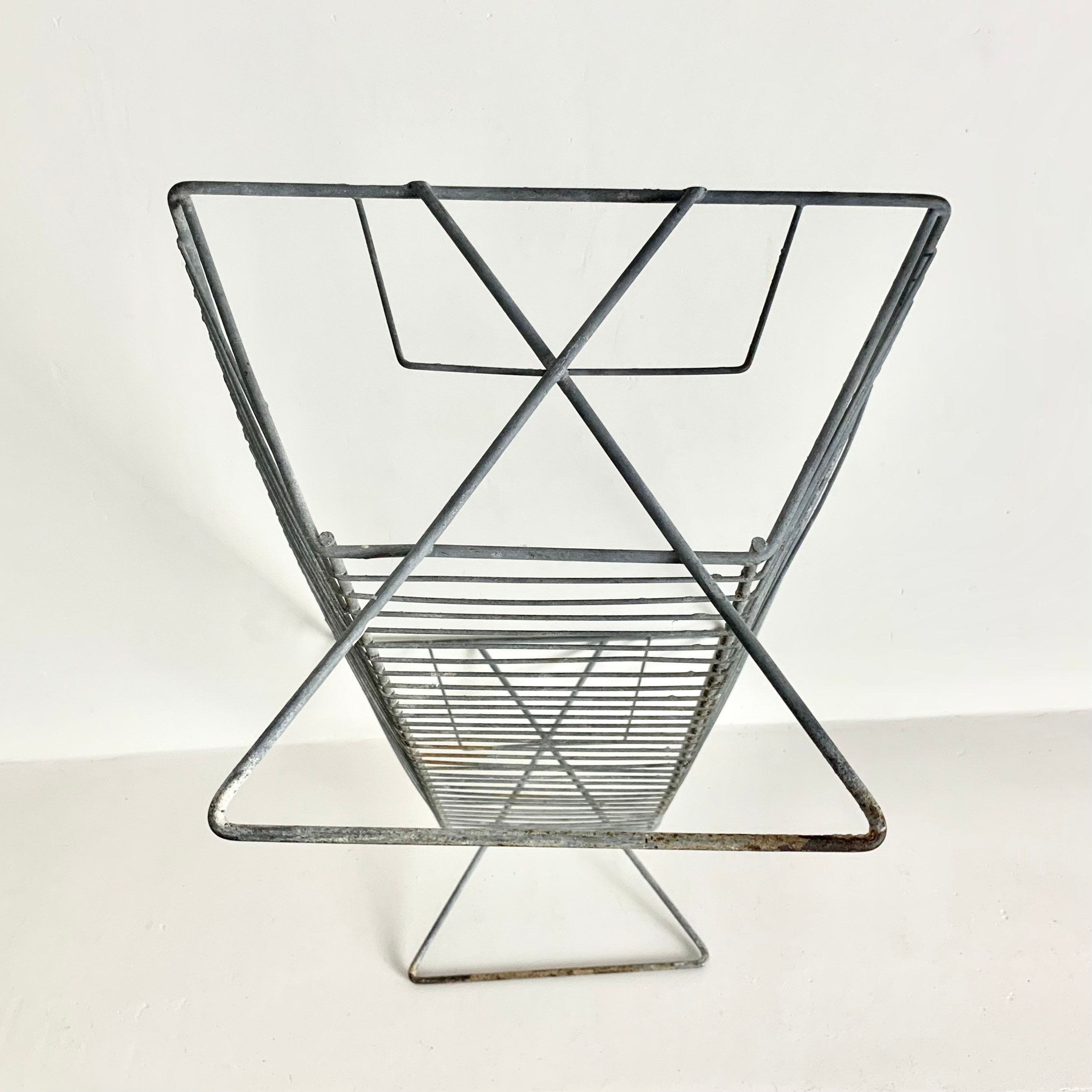 Rare French Vintage Zinc Dish Rack Art Deco Dish Strainer Dish