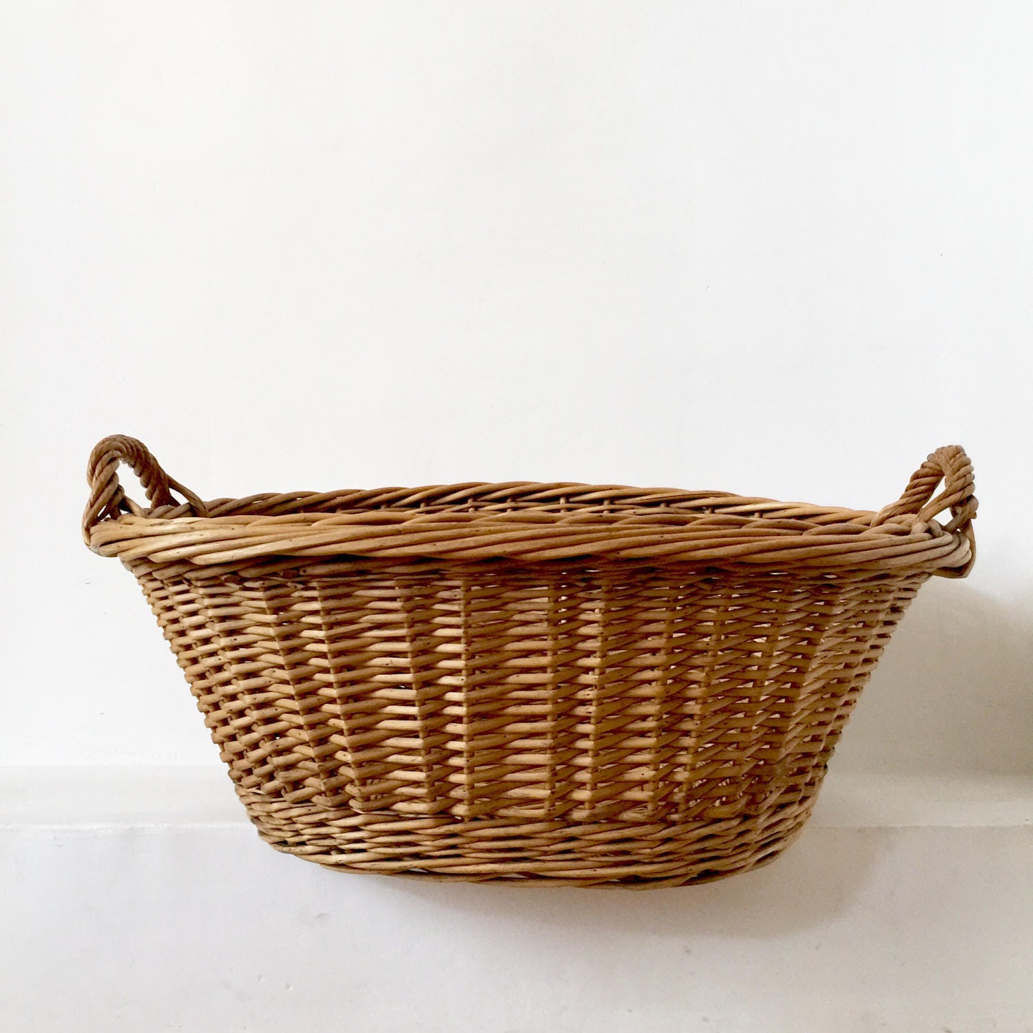 French Antique Laundry Basket Large Size Vintage French Basket
