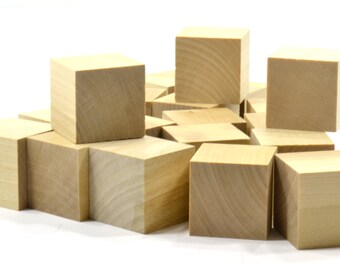 100 Pack unbehandeltes Holz 1 Blöcke Hölzerne Quadrate | Etsy