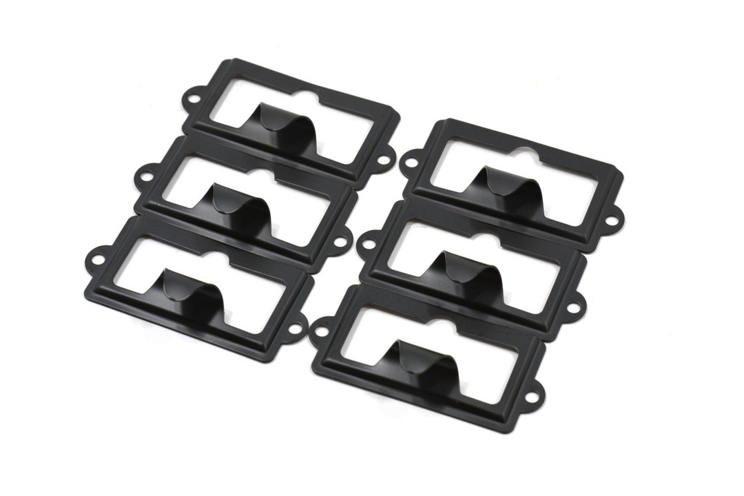 4 to 10 Black Metal Label Holders With Finger Pull Label Etsy