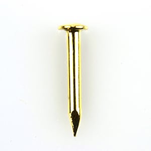 100 Pieces of Brass Plated 1/2&quot; Long Escutcheon Pins or Nails | Decorative Nail | Brads | Brass Plated Tacks