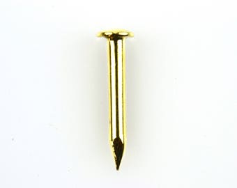 100 Pieces of Brass Plated 1/2" Long Escutcheon Pins or Nails | Decorative Nail | Brads | Brass Plated Tacks