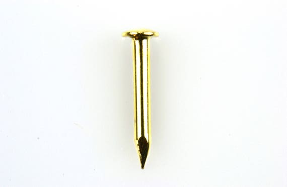 100 Pieces of Brass Plated 1/2" Long Escutcheon Pins or Nails | Decorative Nail | Brads | Brass Plated Tacks