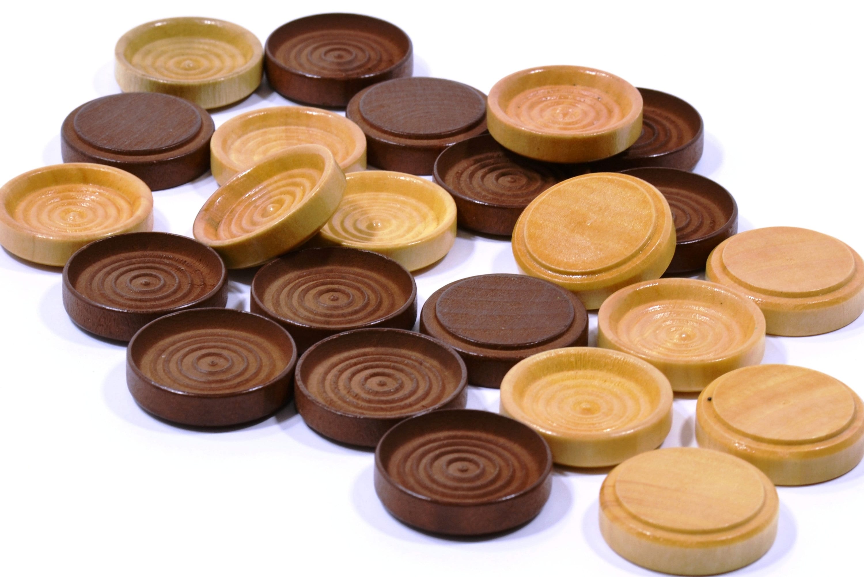 24 Pack 1.25 Wood Stacking Checkers Finished in Clear Etsy