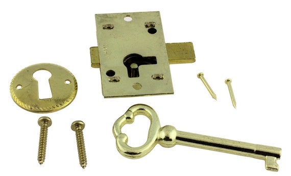 Small Brass Plated Non-Mortise Cabinet Lock