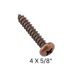 Qty 100 to 1000 - Antique Copper Steel Wood Screws | 4 X 5/8 Inch | Pan Head | Phillips Drive | Wood Screws